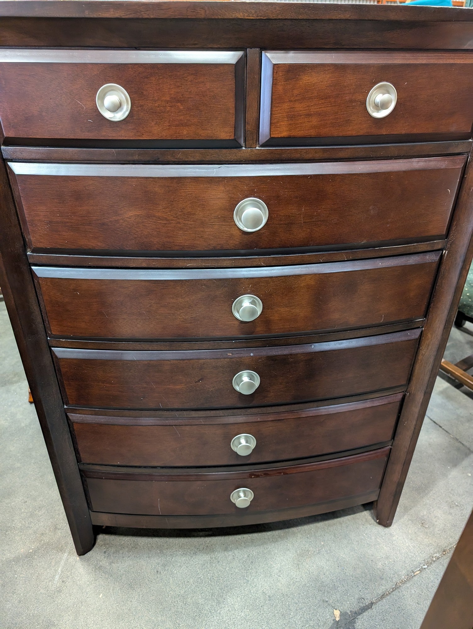 Rich Brown Seven-Drawer Tall Chest