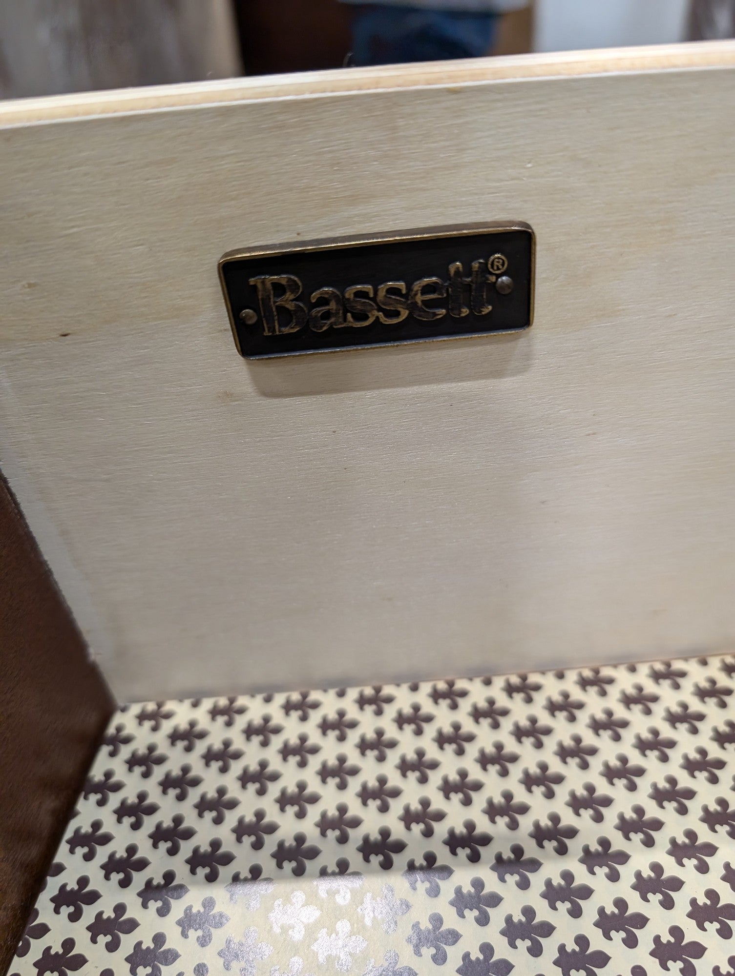 Bassett Richly Stained Wood Dresser with Matching Mirror