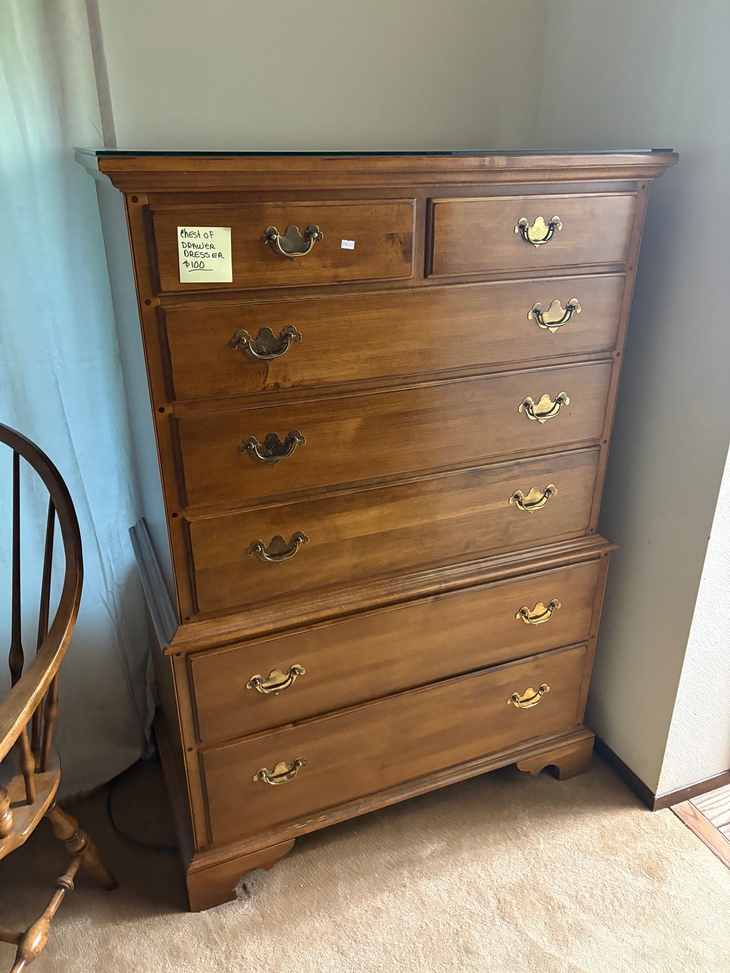 Traditional Seven-Drawer Wooden Dresser Chest