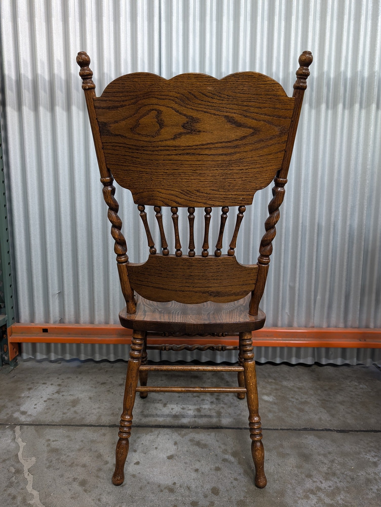 Set of Four H. W. Hullis & Sons Inc. Carved Oak Barley Twist Dining Chair