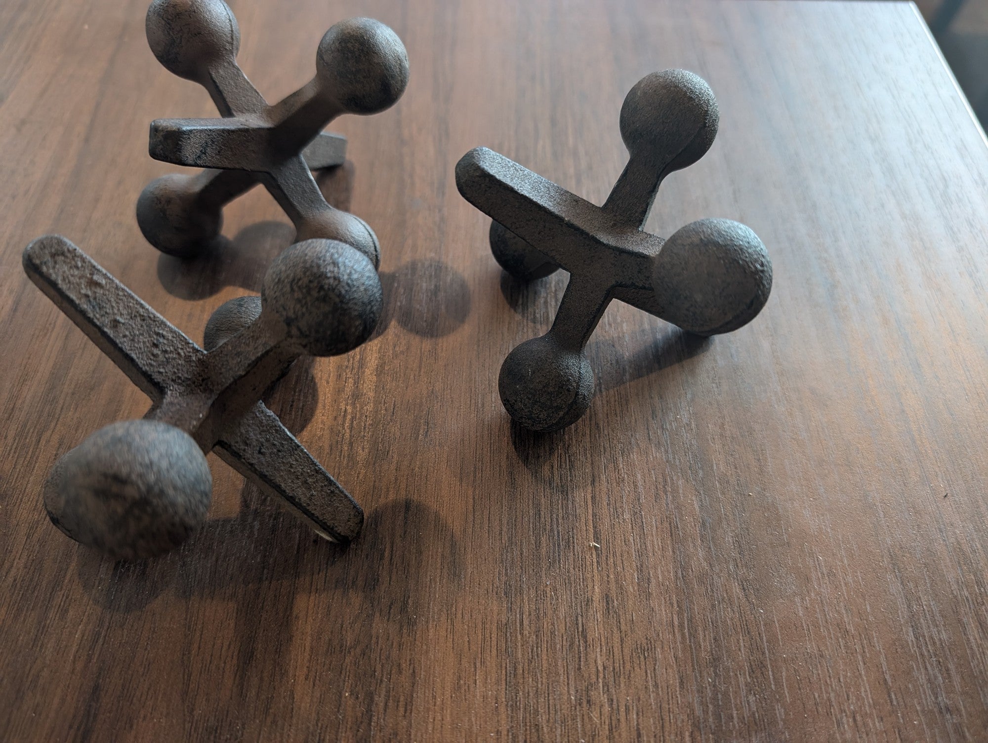 Set of Three Rustic Metal Decorative Jacks