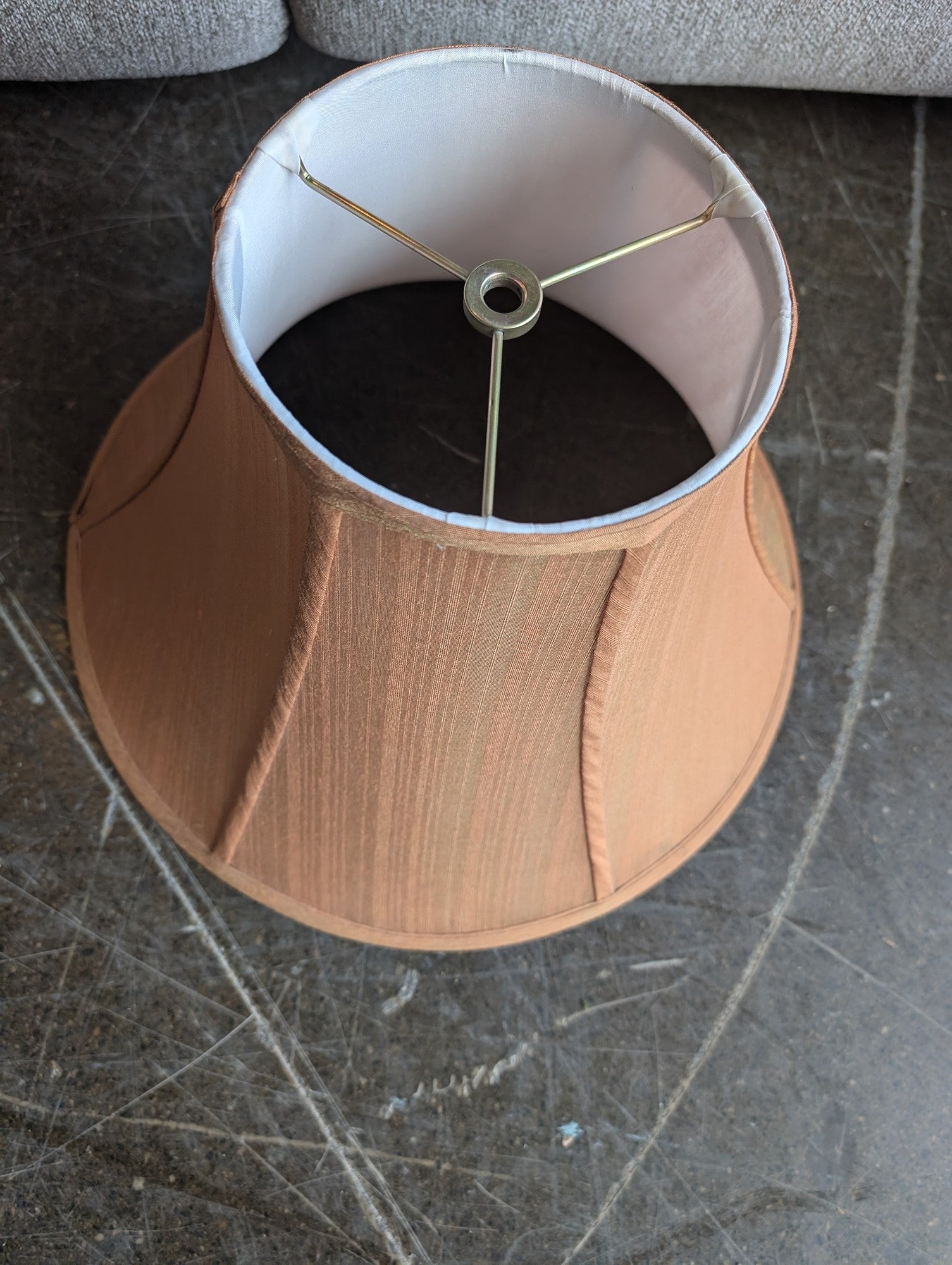 Muted Peach Fabric Bell Lampshade