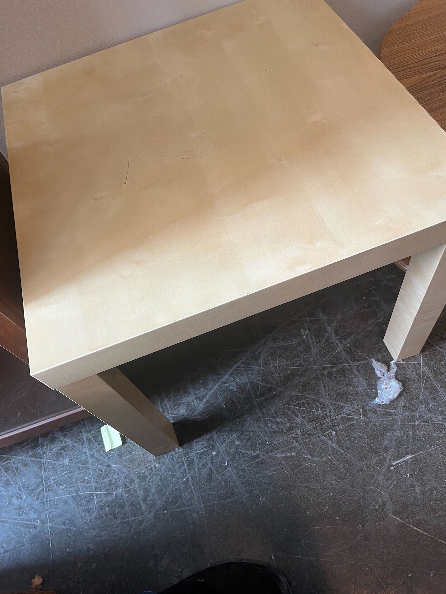 Versatile Blonde Wood Square End Table