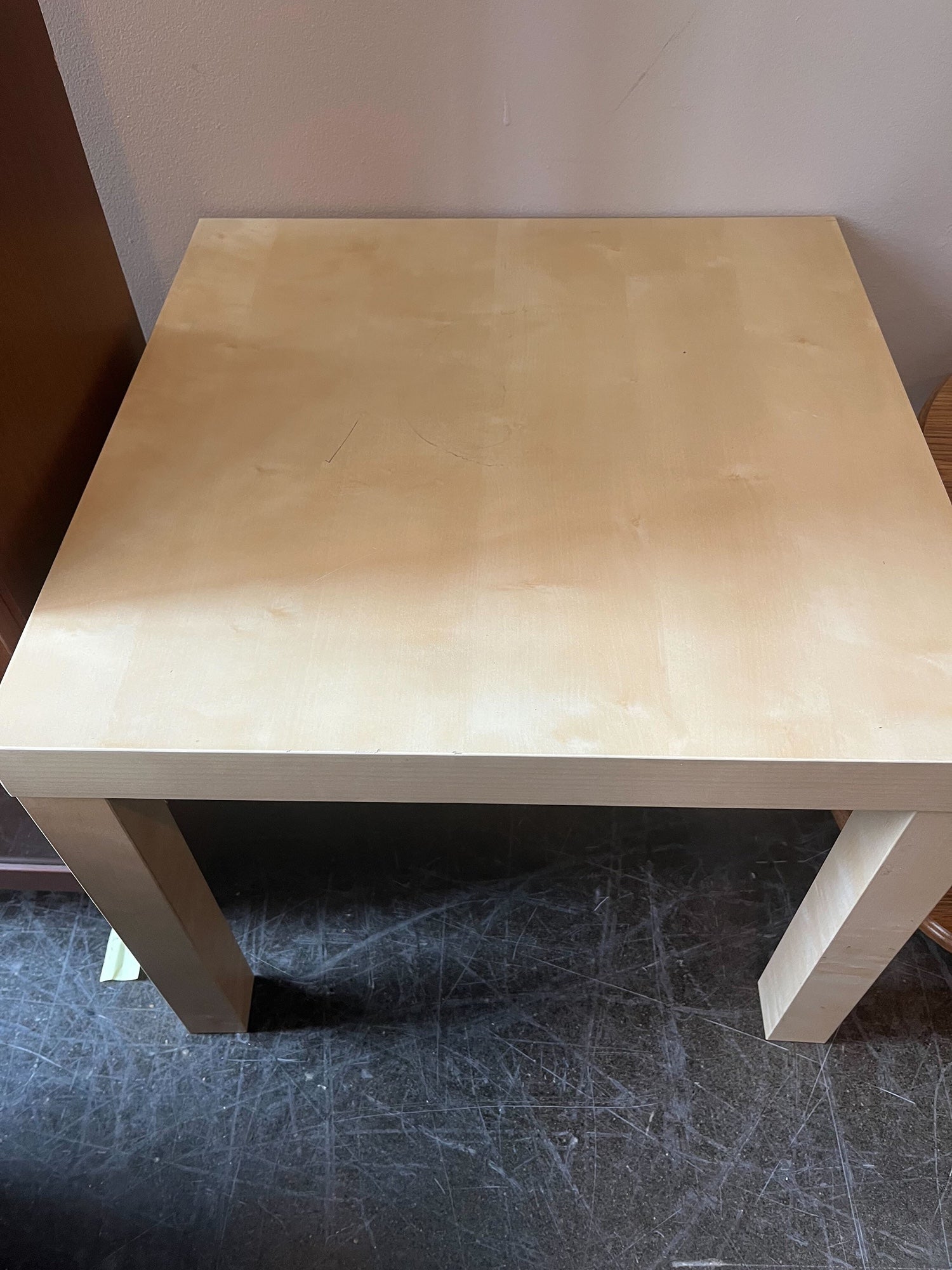 Versatile Blonde Wood Square End Table