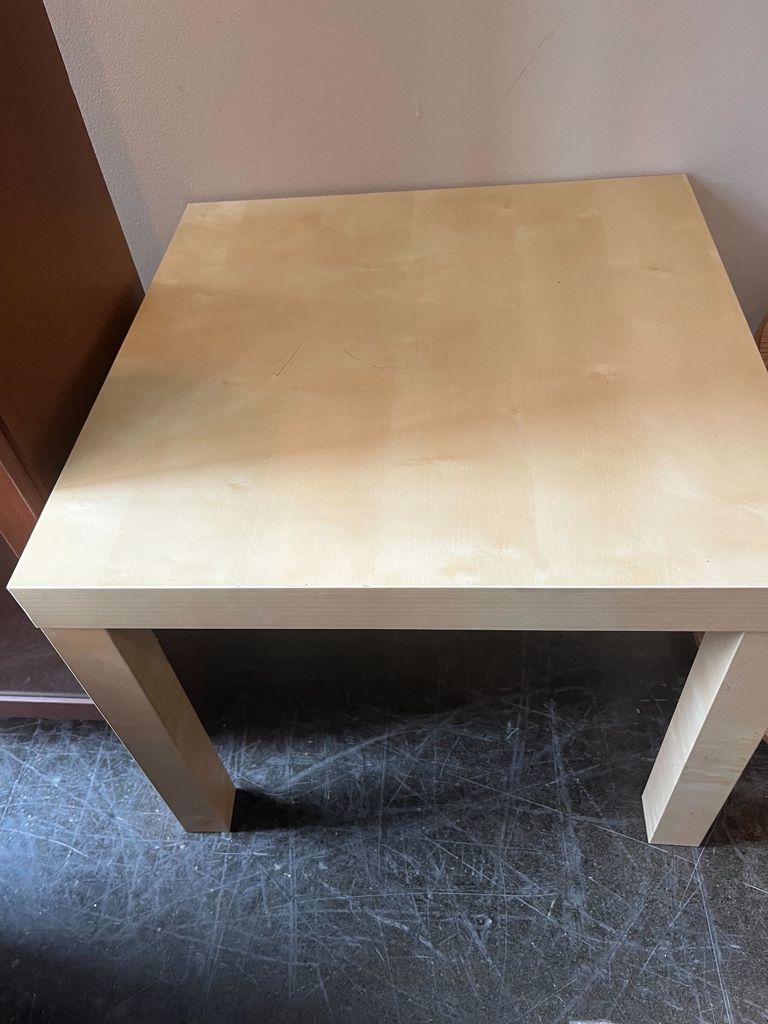 Versatile Blonde Wood Square End Table