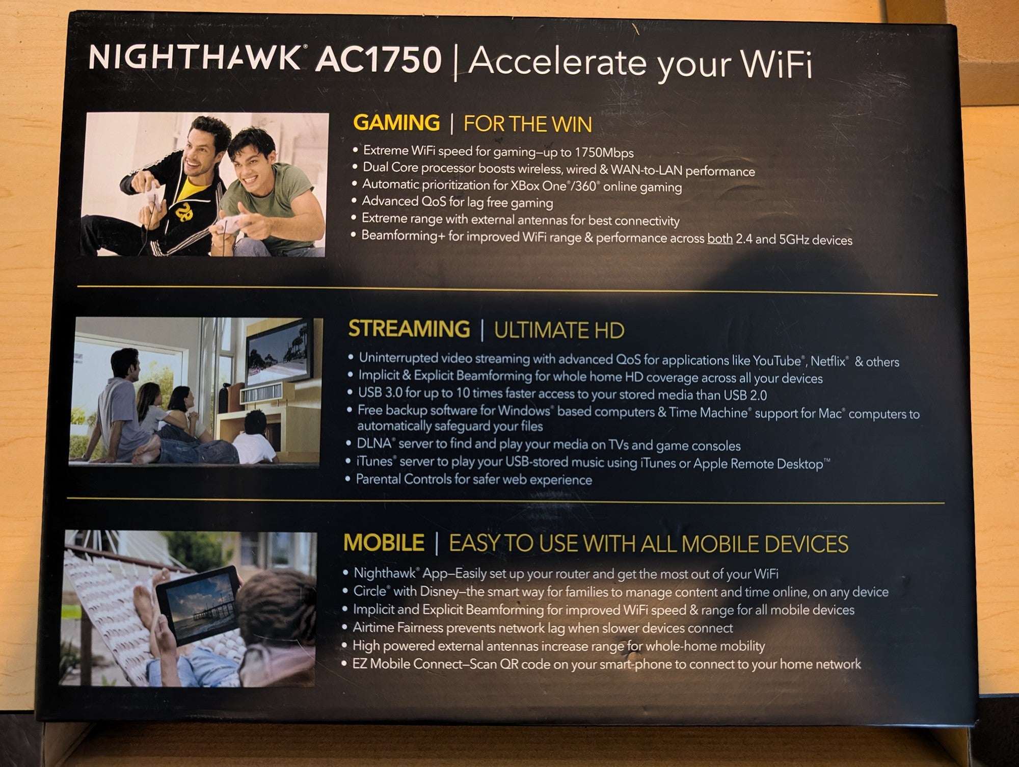 NETGEAR Nighthawk AC1750 Smart WiFi Router R6700 High-Speed