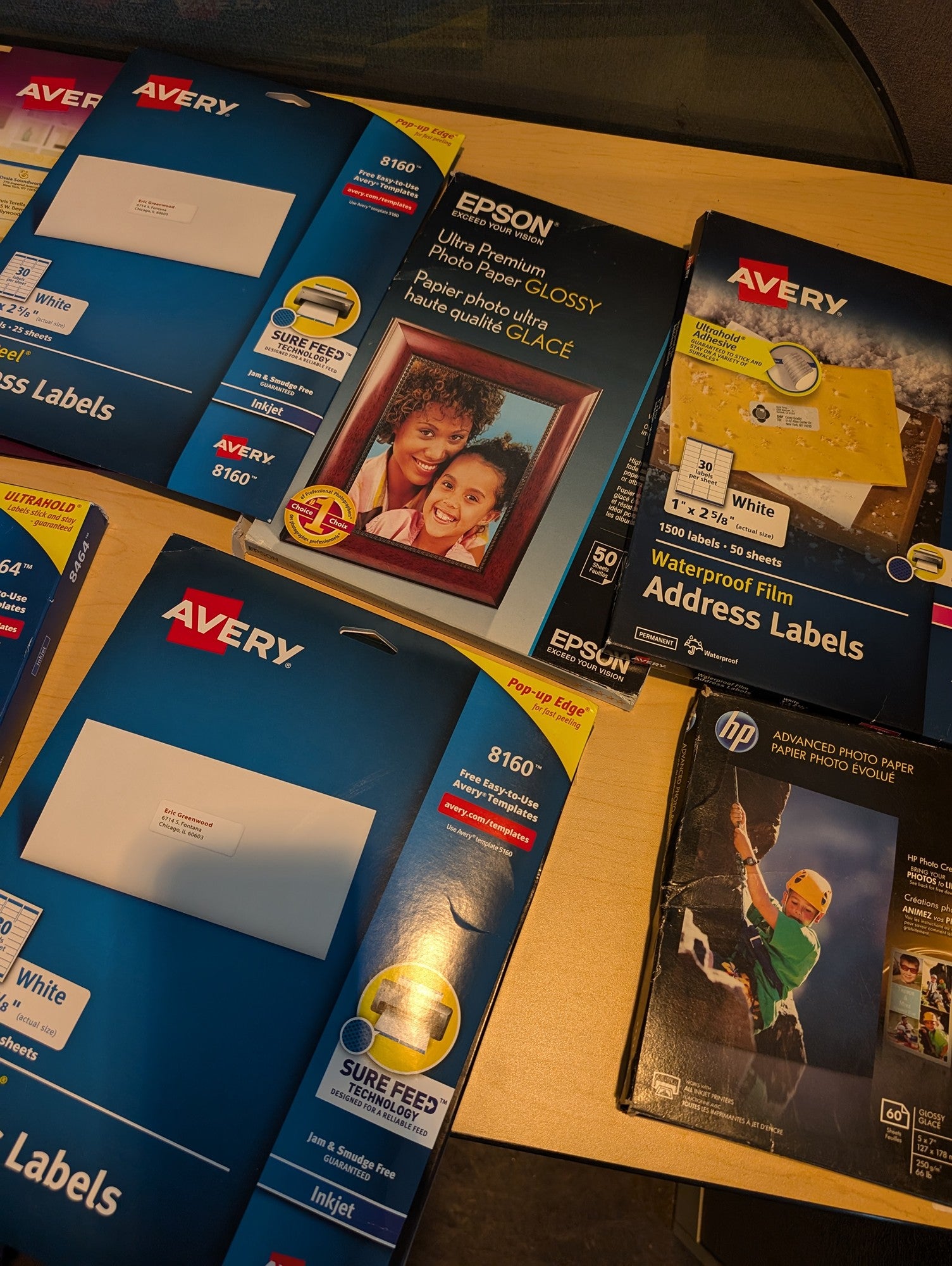Assorted Avery Labels & Epson HP Photo Paper Lot