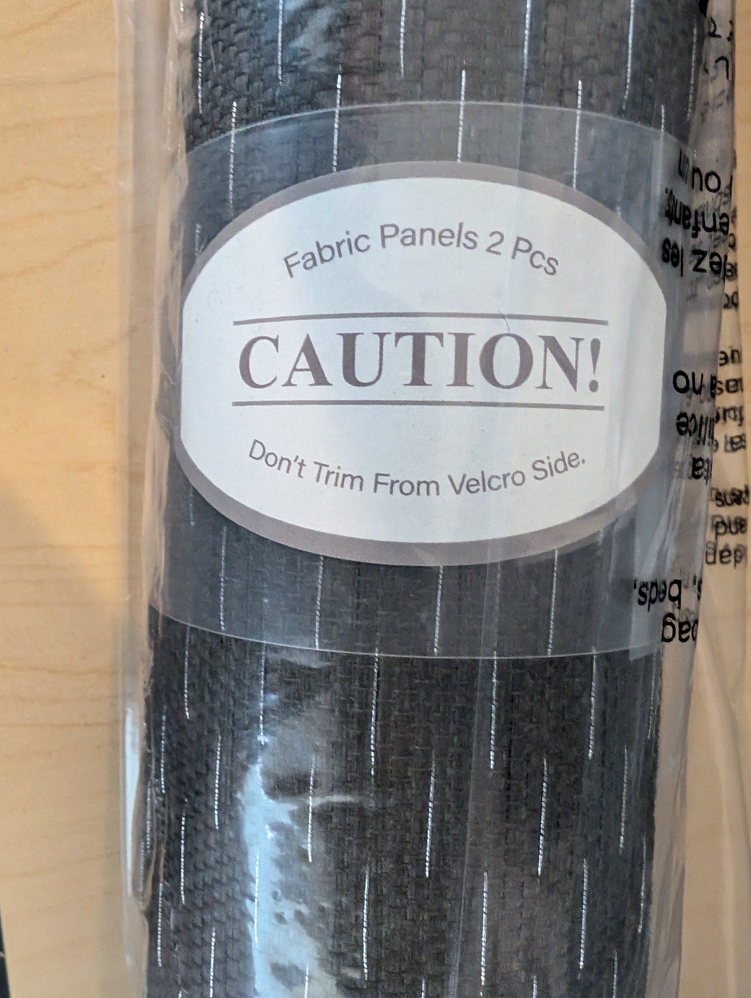 New Unopened Dark Gray Striped Fabric Panels (2 Pcs)