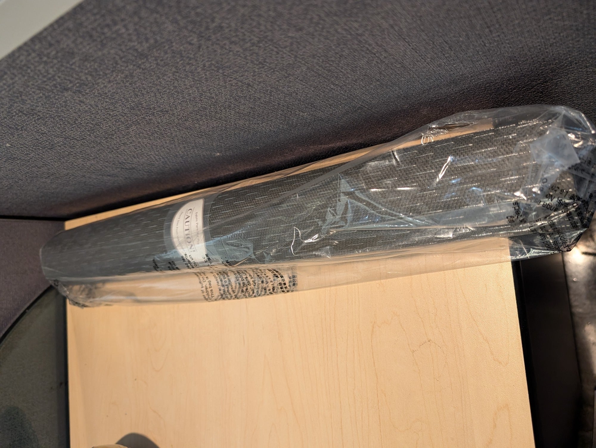 New Unopened Dark Gray Striped Fabric Panels (2 Pcs)