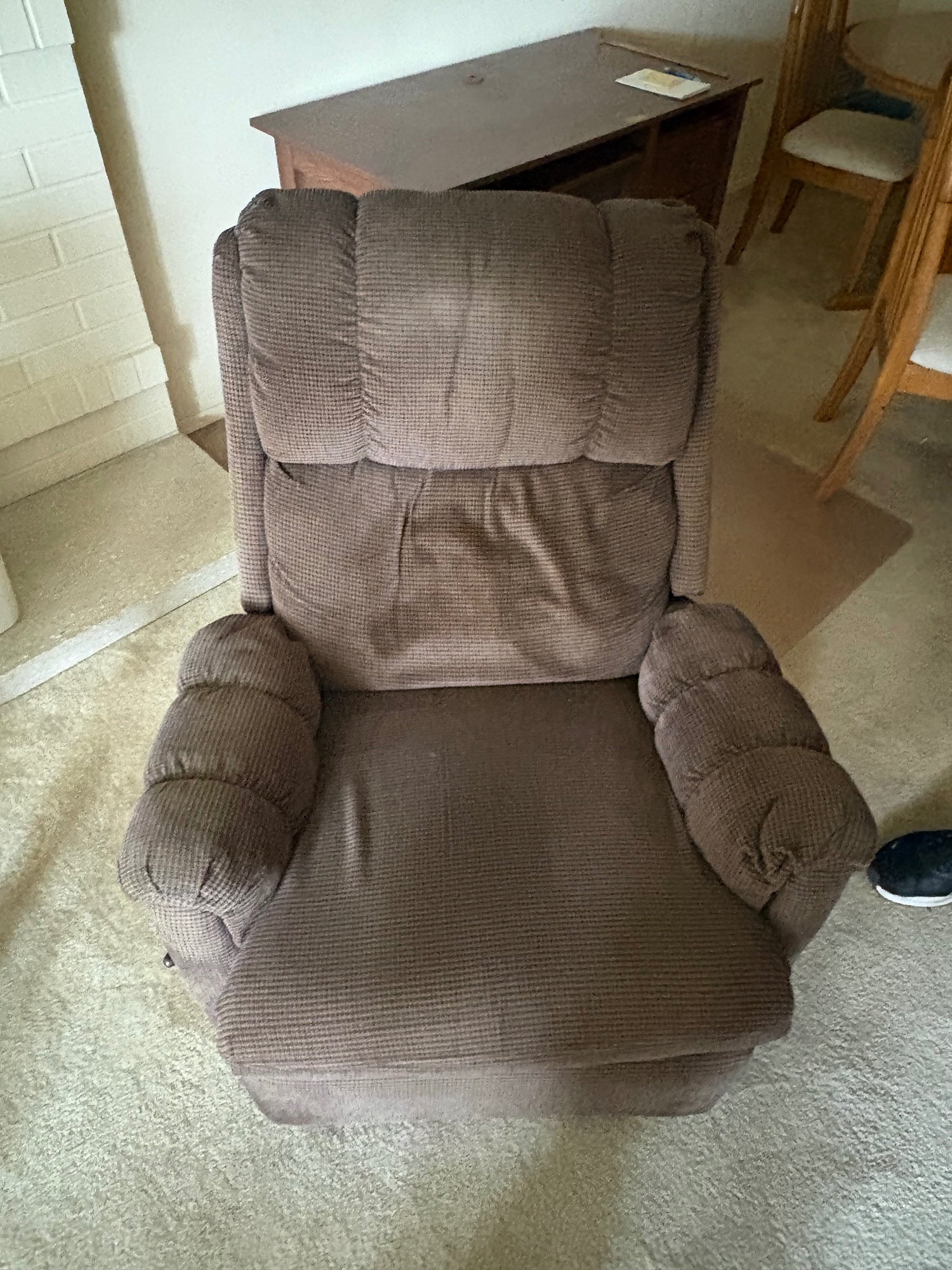 Comfortable Brown Fabric Recliner Chair