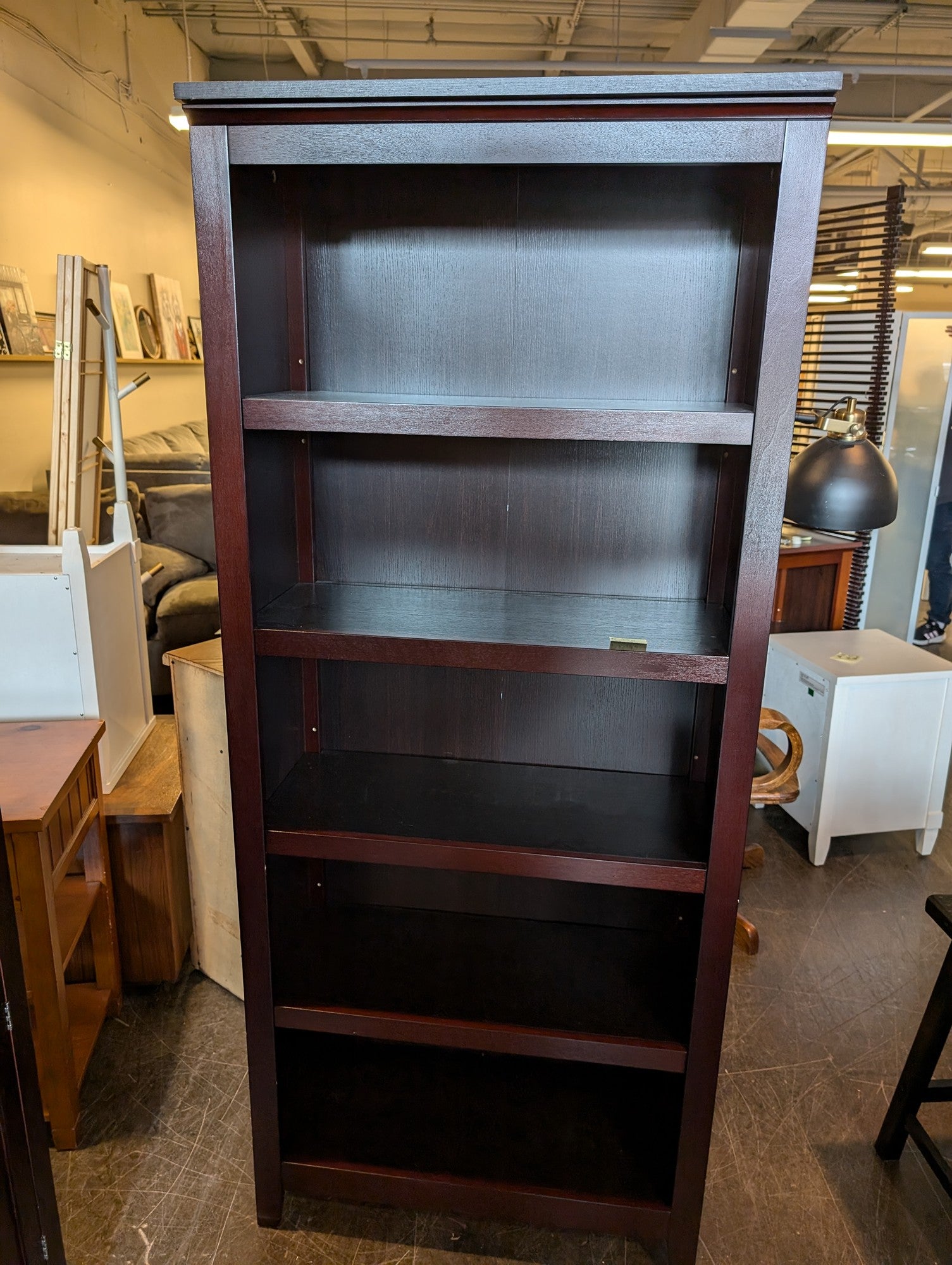 Target Sturdy Dark Brown 5-Shelf Bookcase