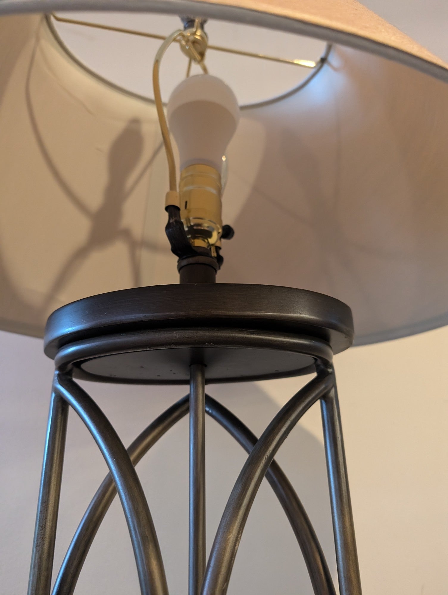Bronze Finish Geometric Metal Table Lamp