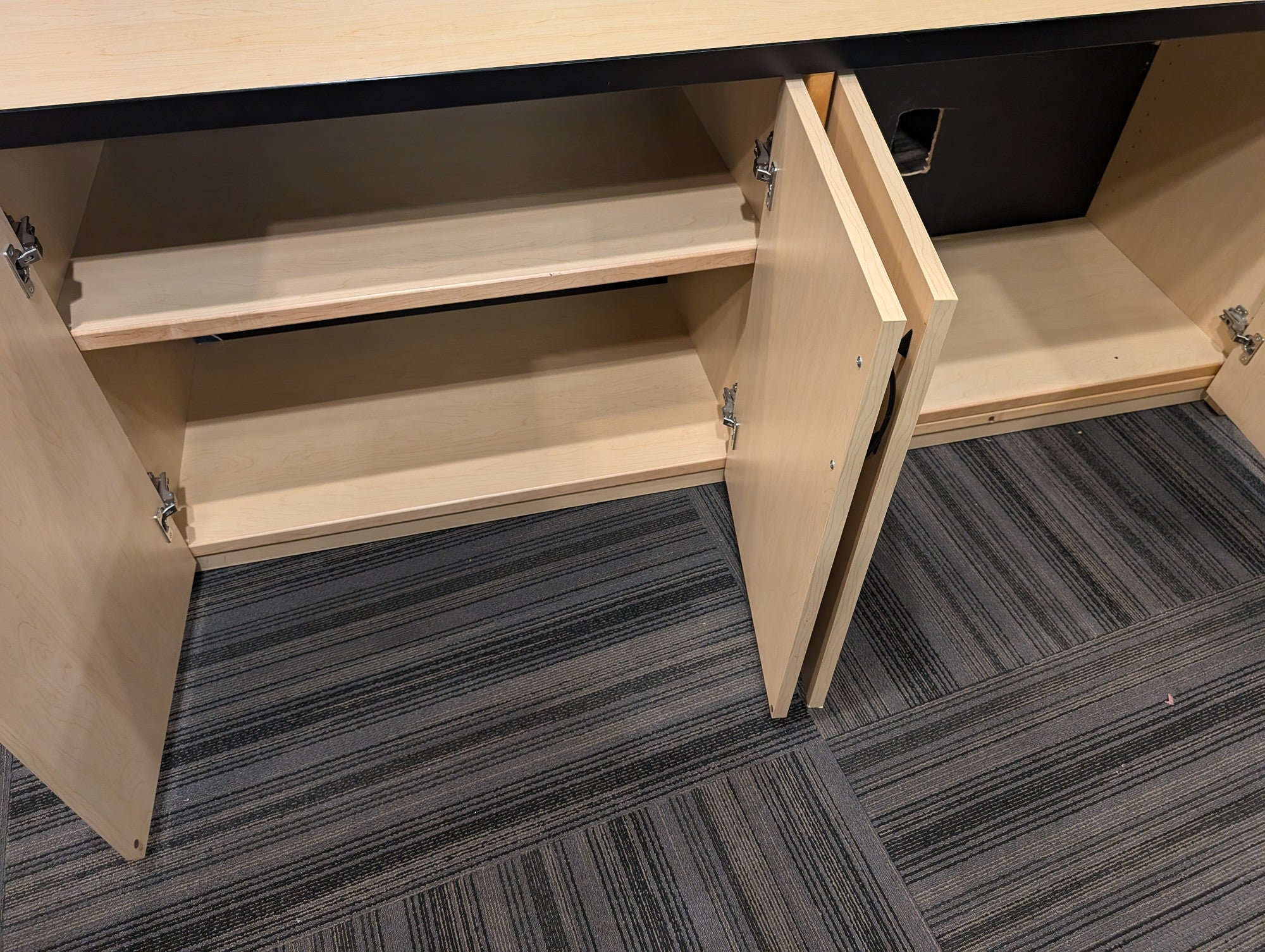 Light Wood Laminate Office Storage Credenza