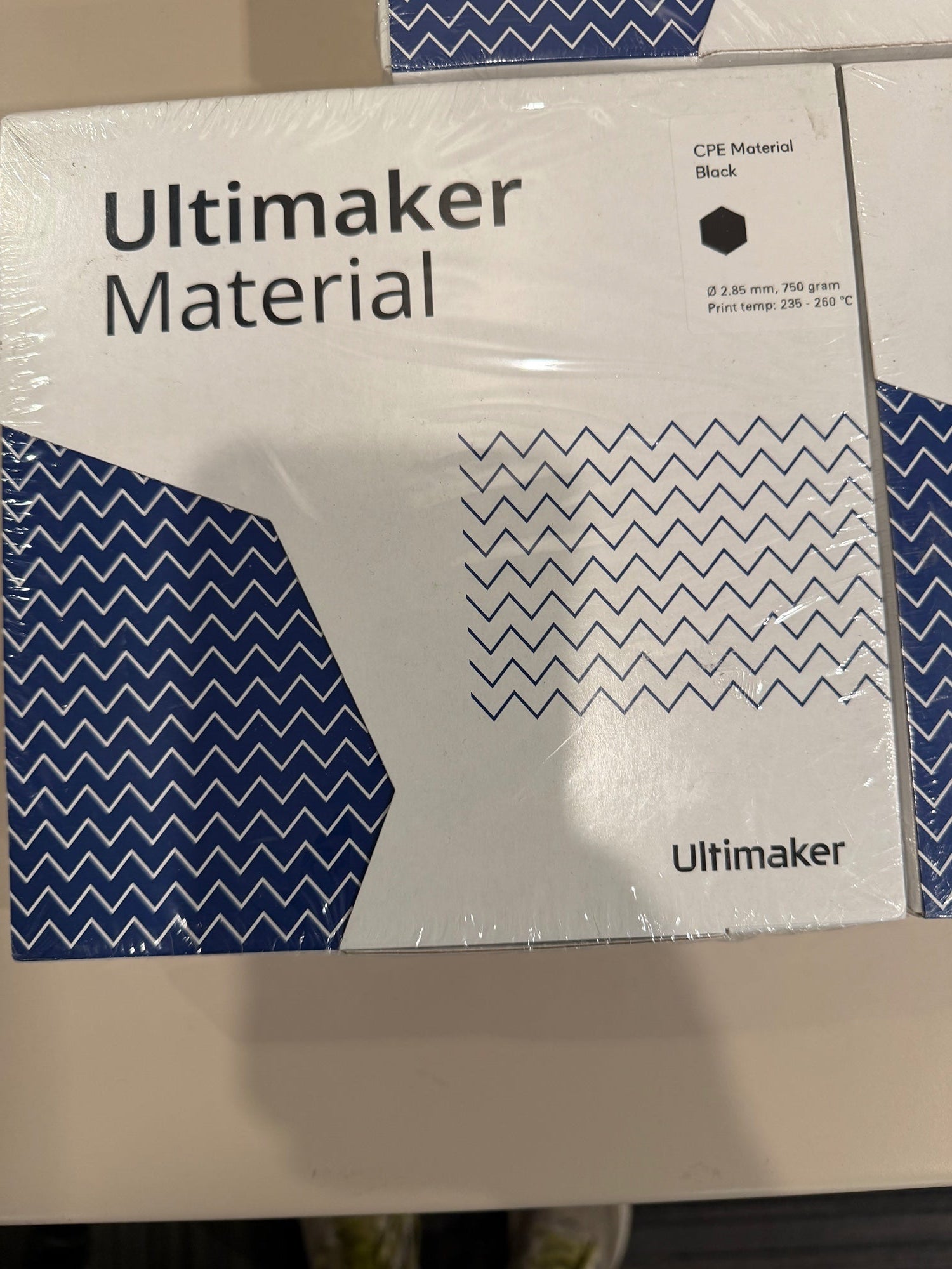 Lot of Three (3) Ultimaker 2.85mm 3D Printer Filament Bundle - CPE Black, PETG Black, PETG Transparent - Brand New (Dmg to Box)