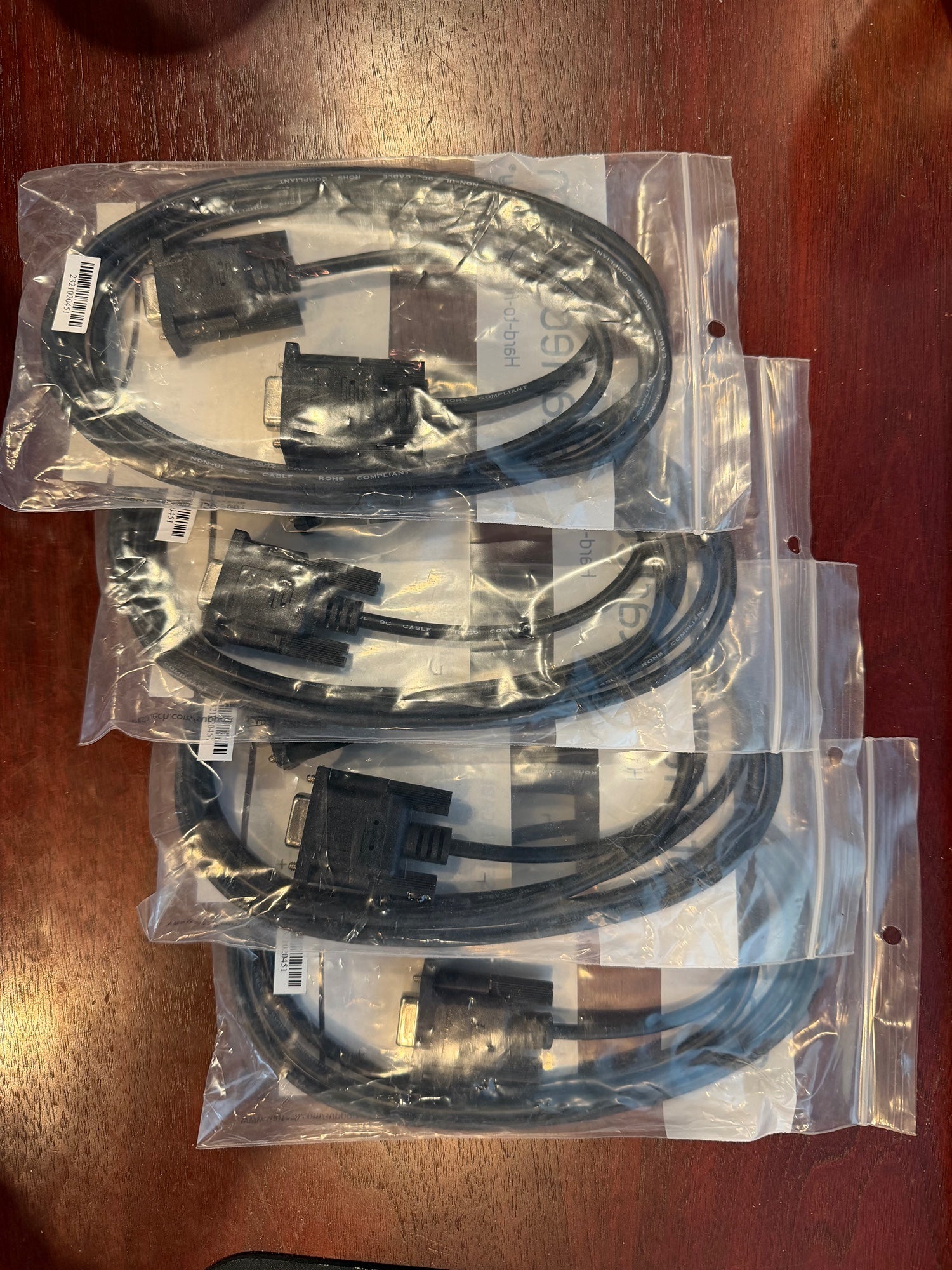 Lot of Four New in Box - StarTech Serial Cables DB9 RS232 2 Meters