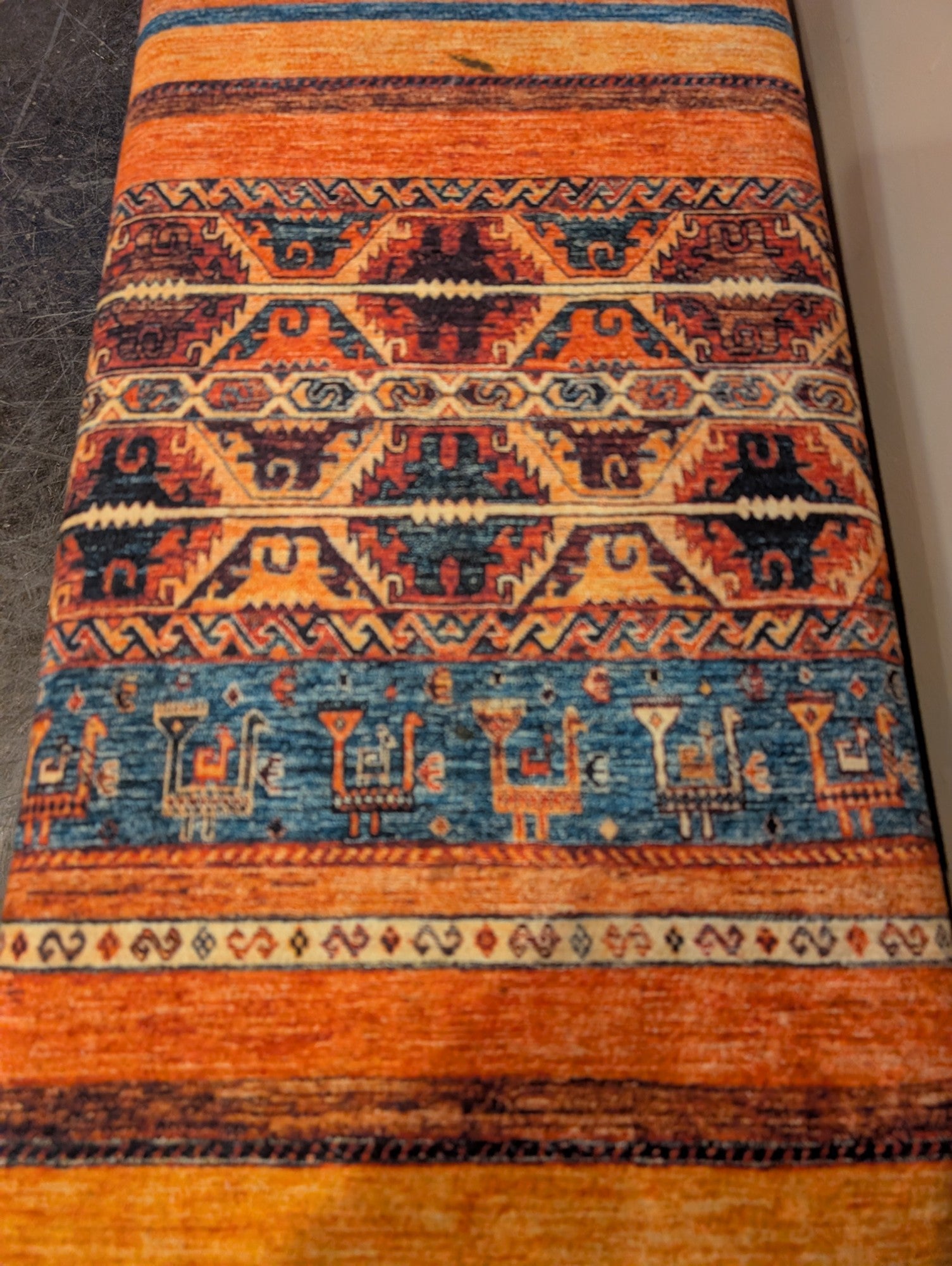 Vibrant Southwestern Style Upholstered Accent Bench