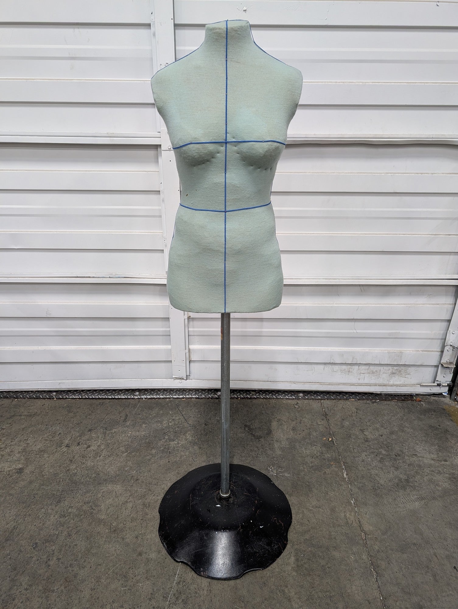 Light Blue Fabric Dress Form Mannequin Torso with Metal Stand