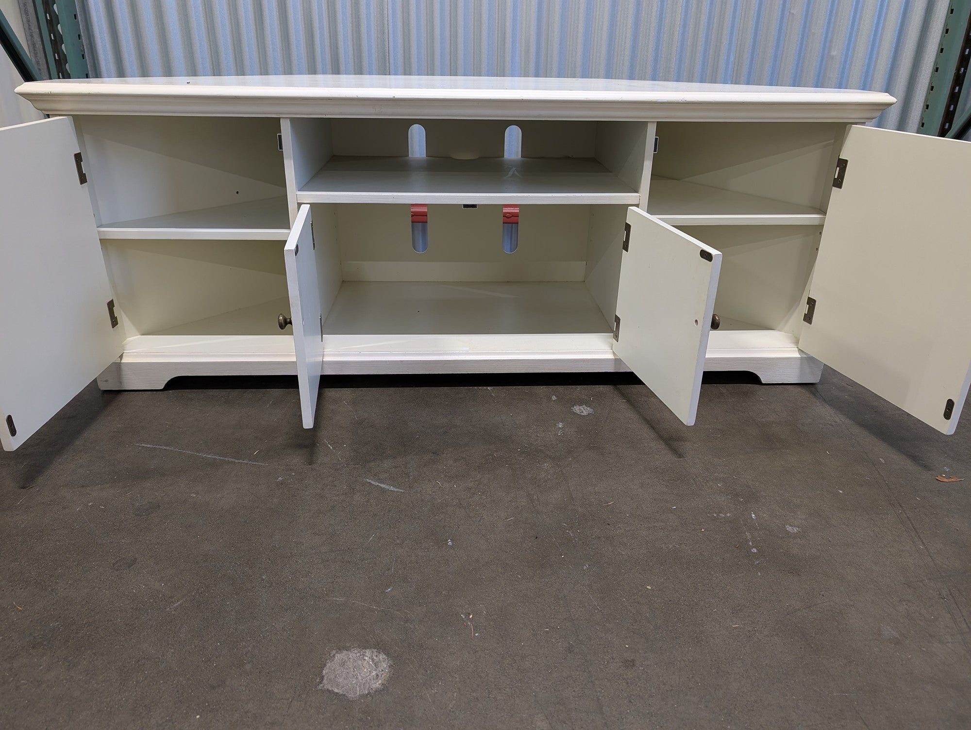 Ballard Designs White Corner Media Console TV Stand