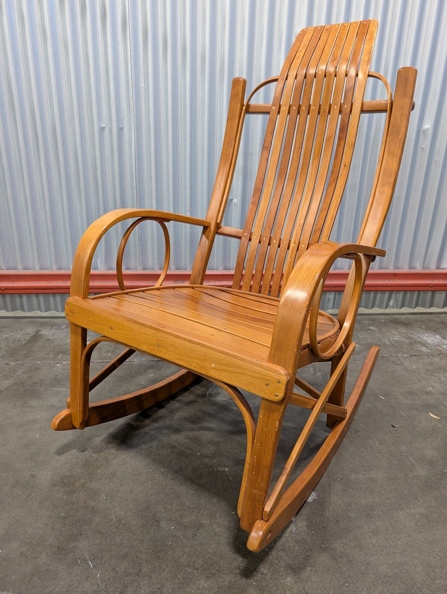 Classic Hardwood Slat Back Rocking Chair