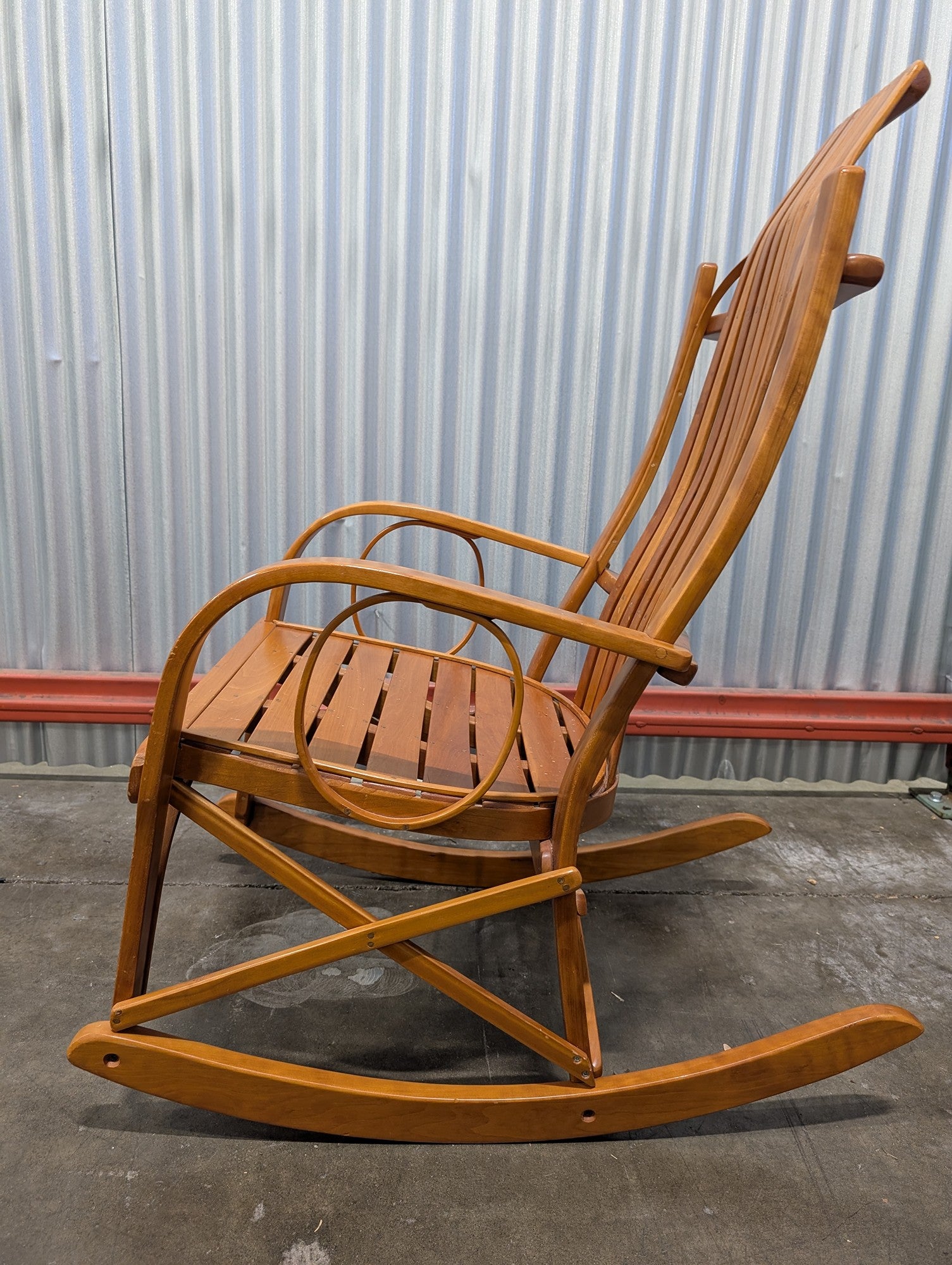Classic Hardwood Slat Back Rocking Chair