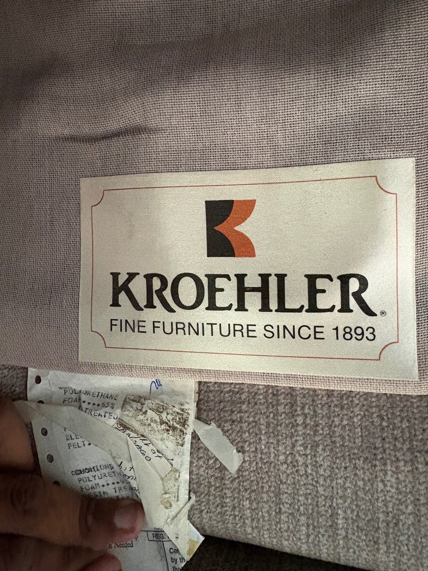 KROEHLER Classic Upholstered Recliner Chair