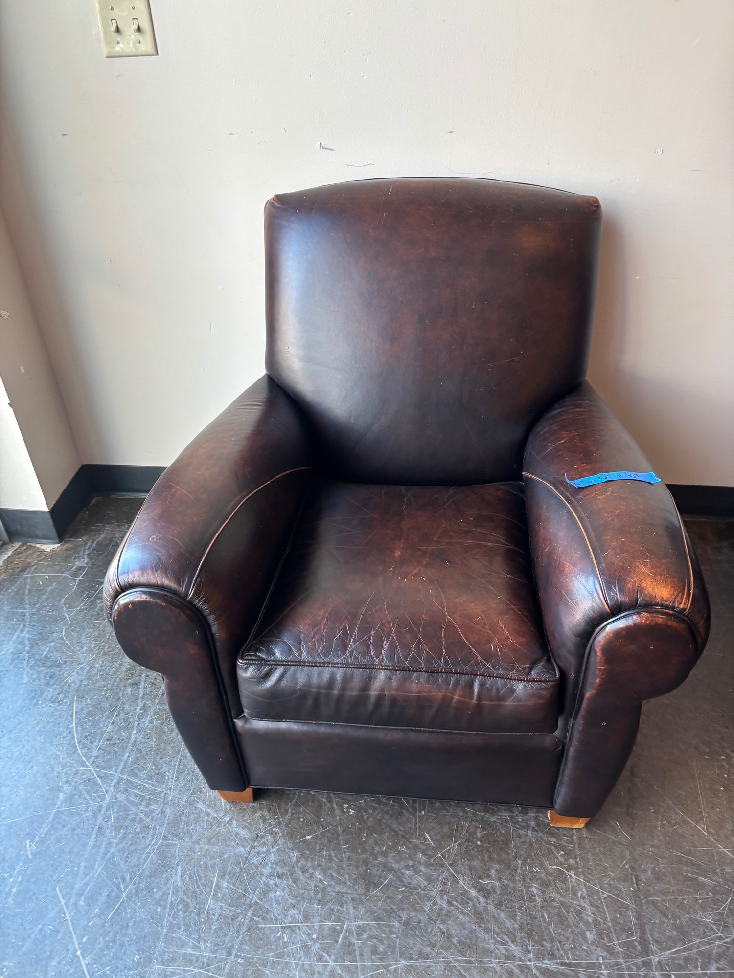 Brown Leather Club Armchair