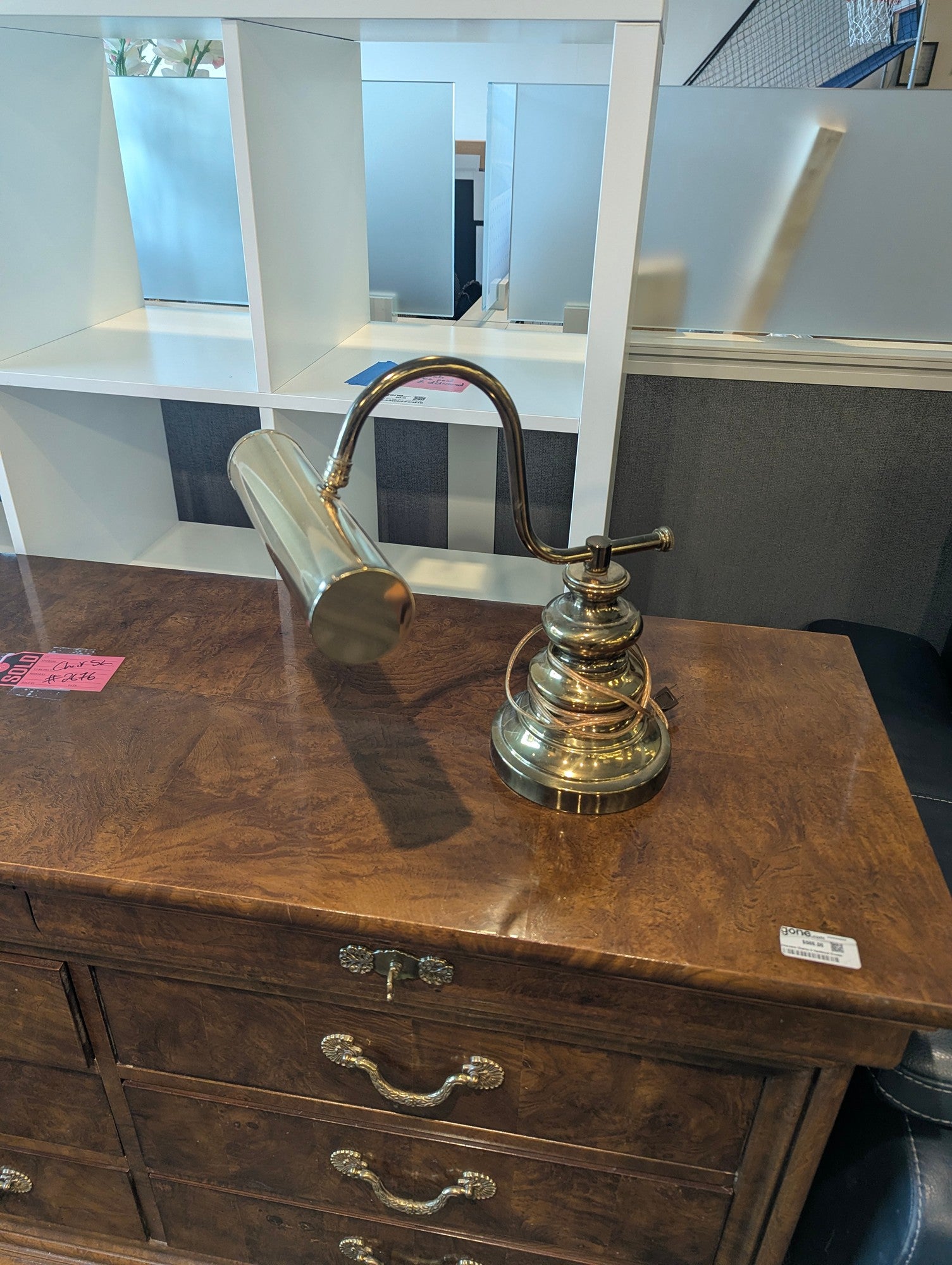 Vintage Brass Banker Style Desk Lamp