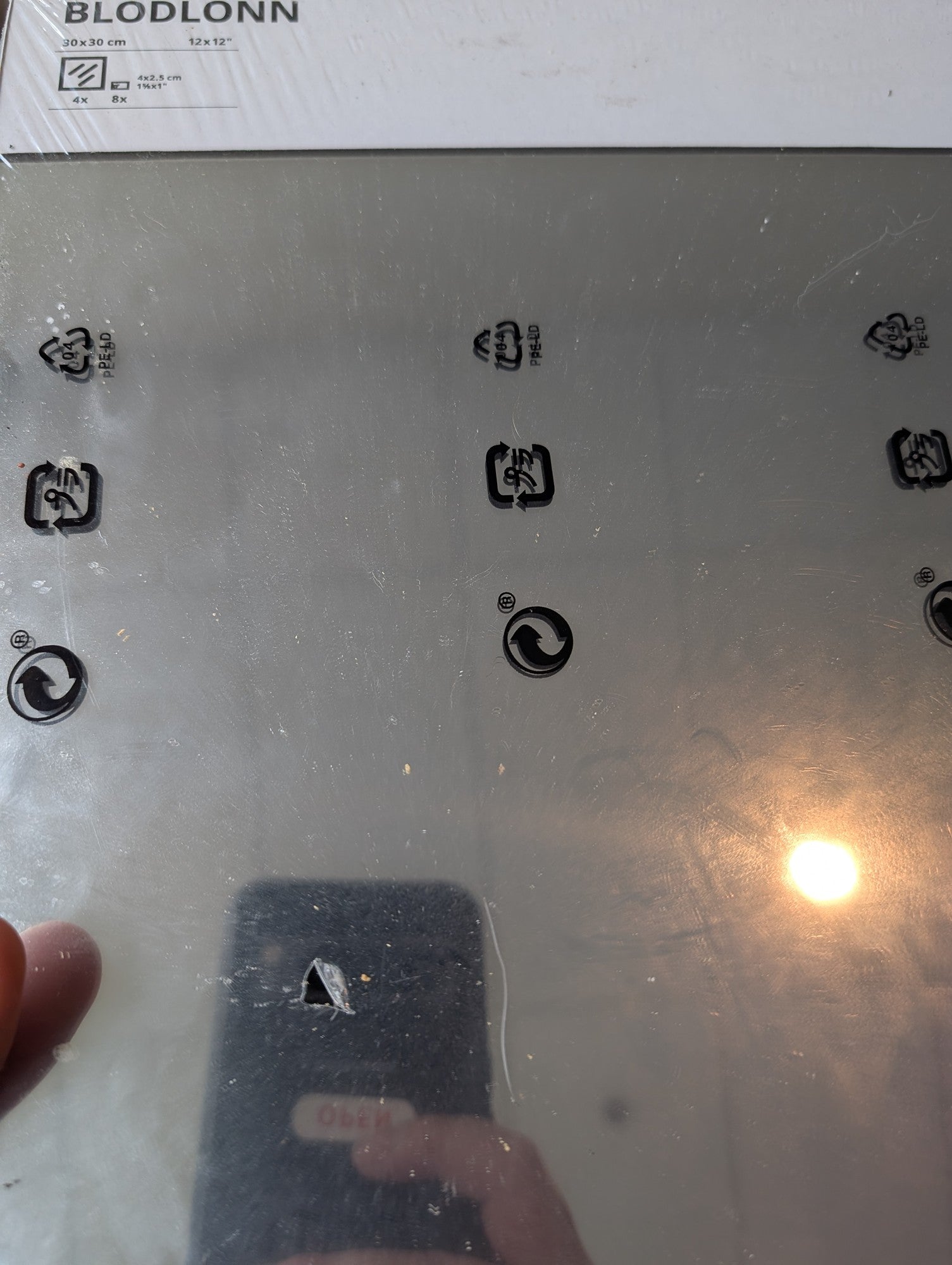 IKEA BLODLÖNN Modern Square Mirror New in Packaging 12x12 Inch