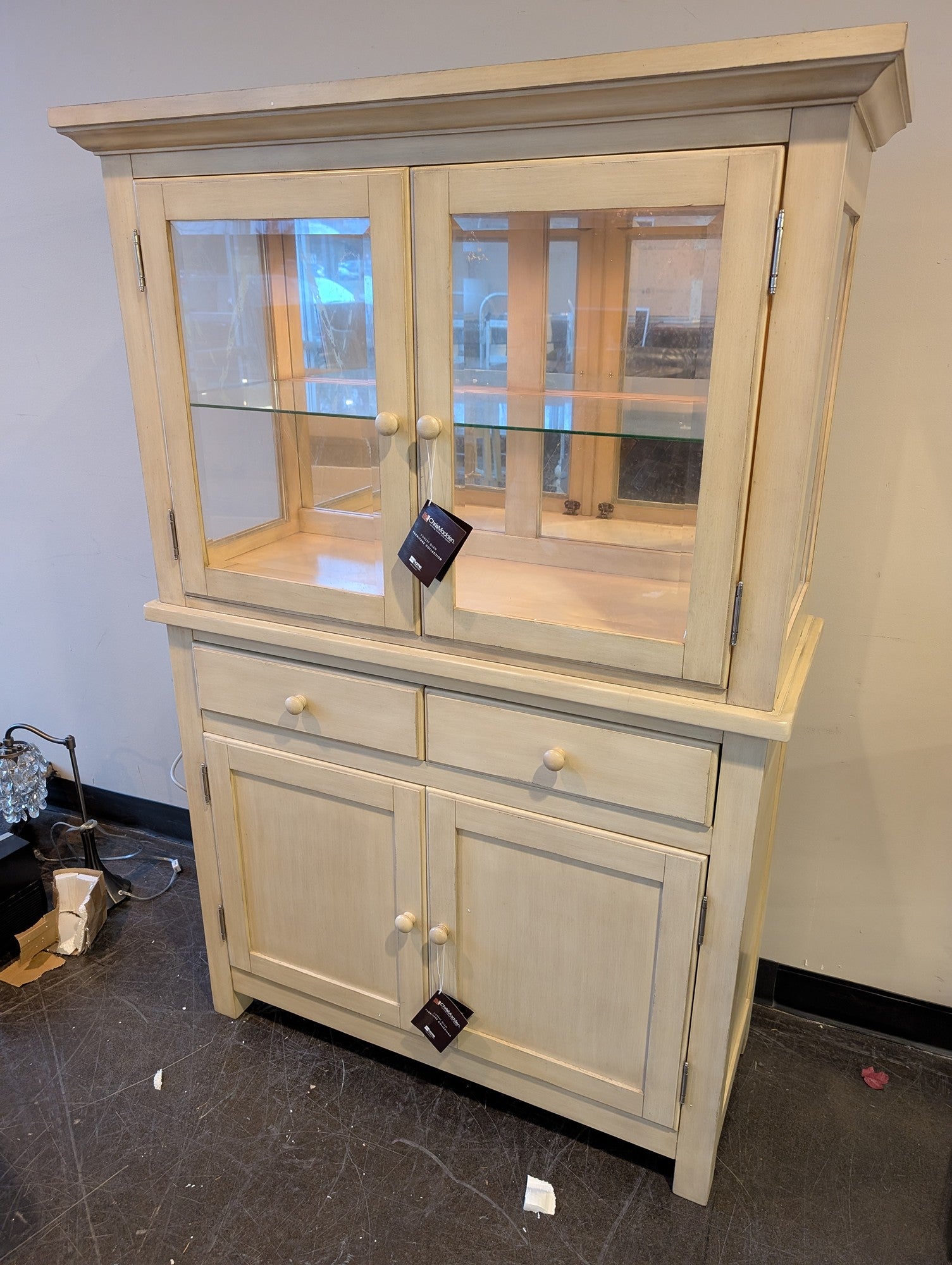 Chris Madden Forest Glen Versatile Wood Display Hutch Cabinet