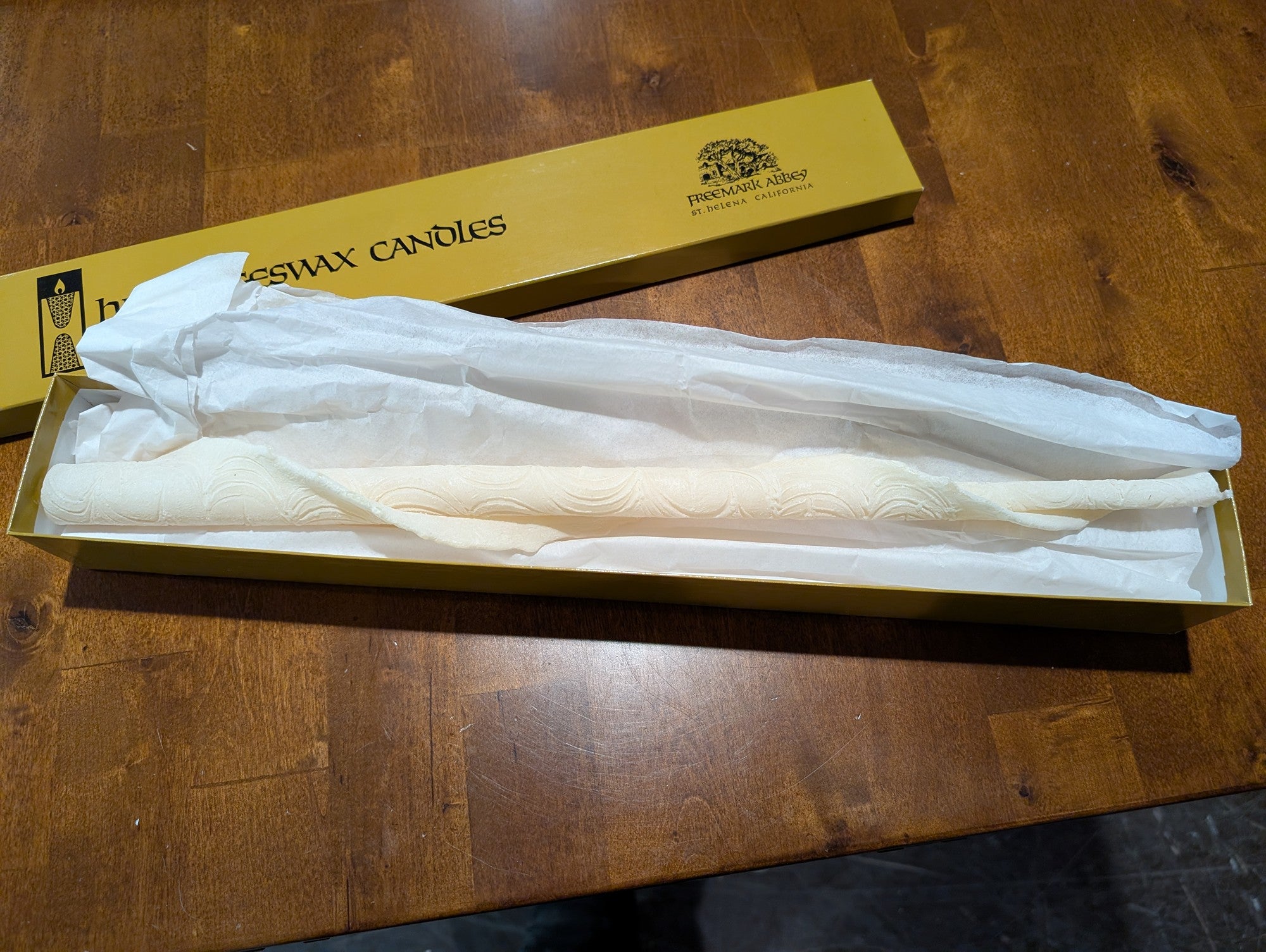 Hurd Beeswax Textured Taper Candles Freemark Abbey St. Helena California