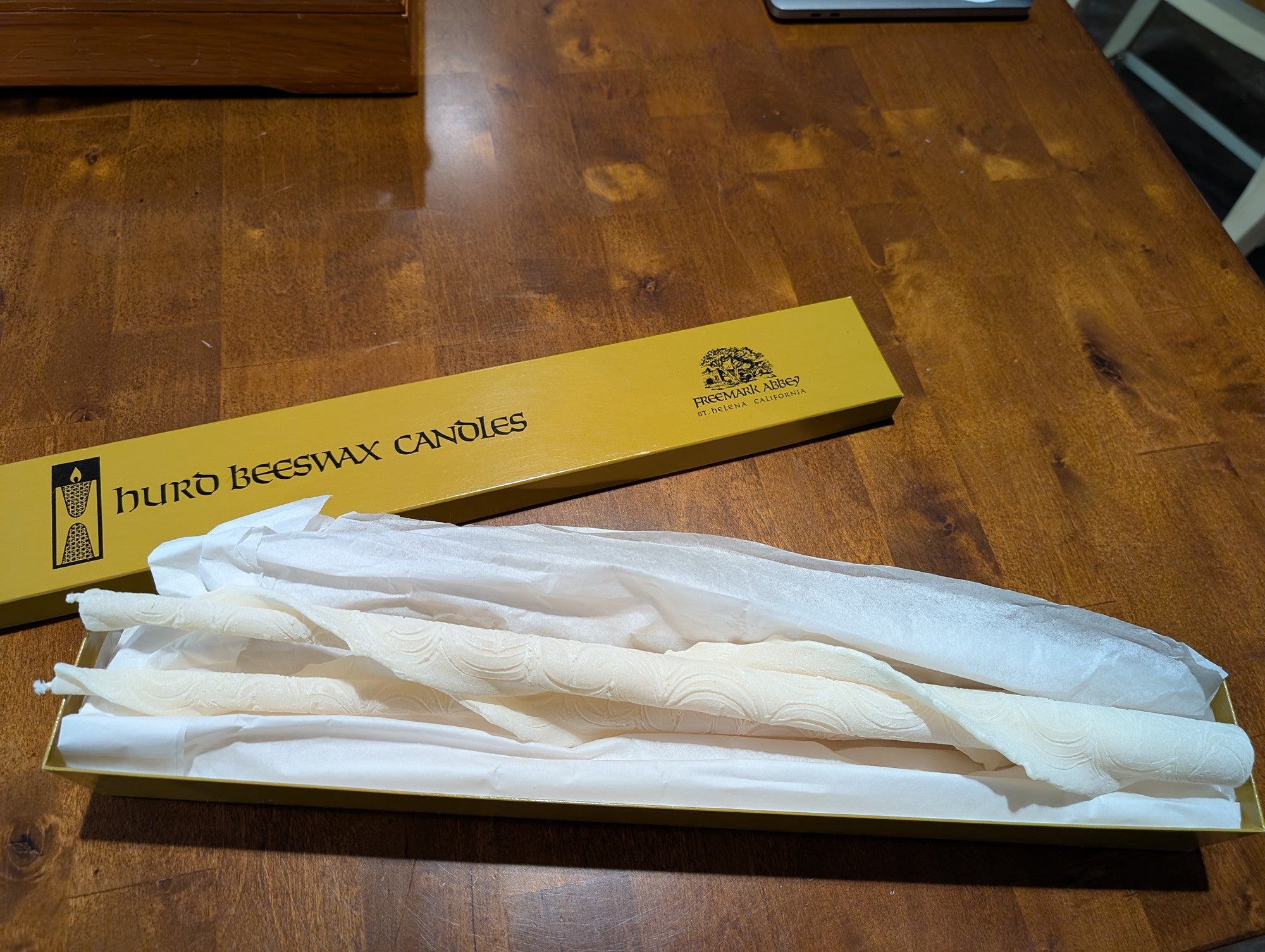 Hurd Beeswax Textured Taper Candles Freemark Abbey St. Helena California