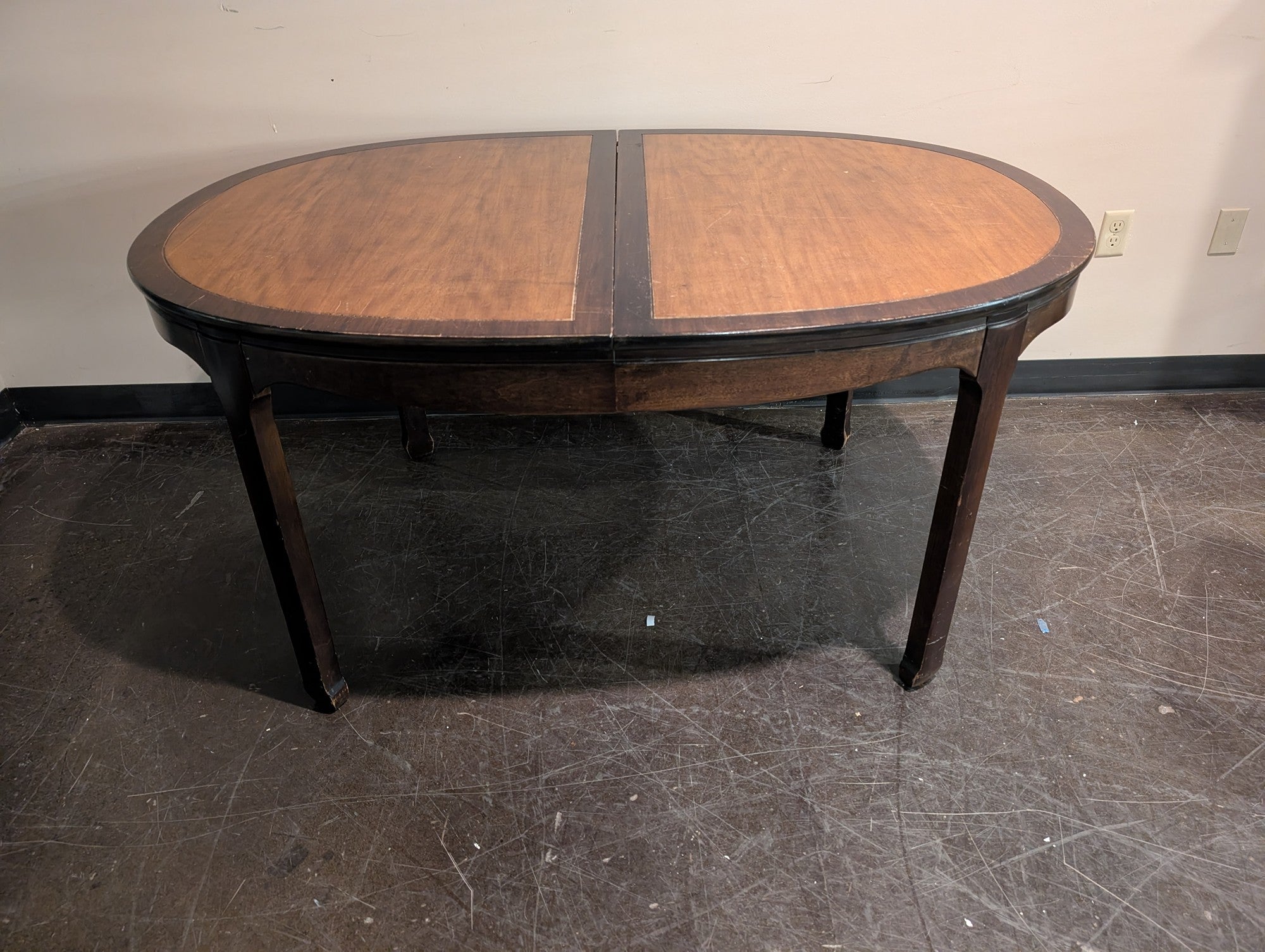 Oval Two-Tone Wood Dining Table