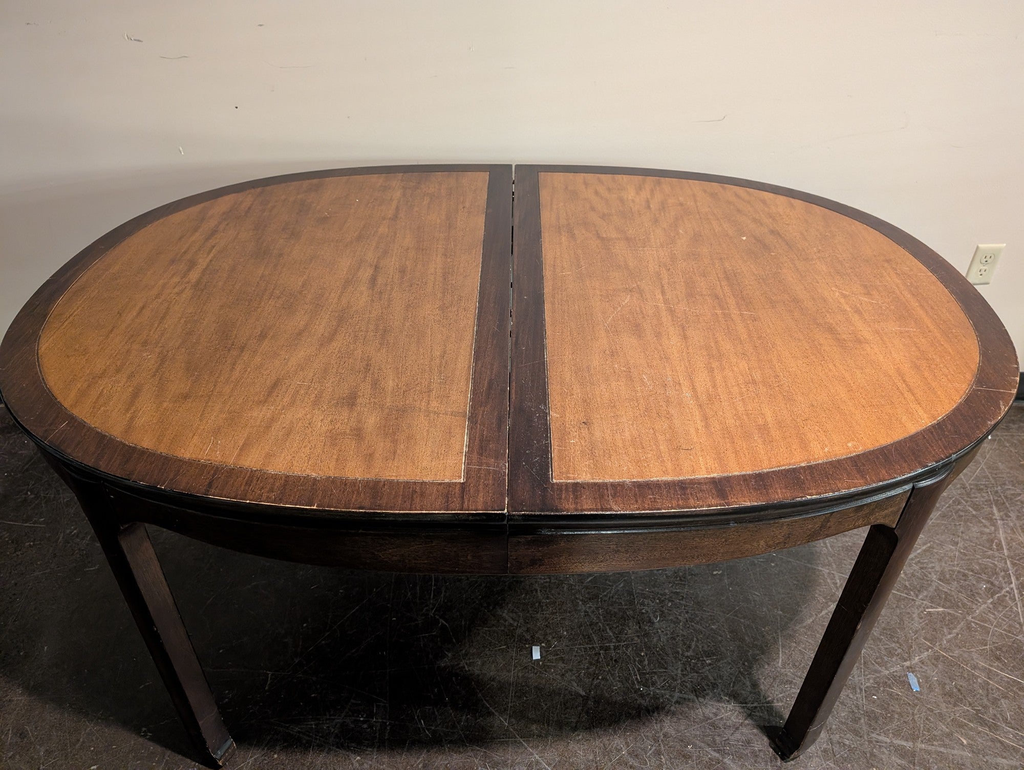 Oval Two-Tone Wood Dining Table