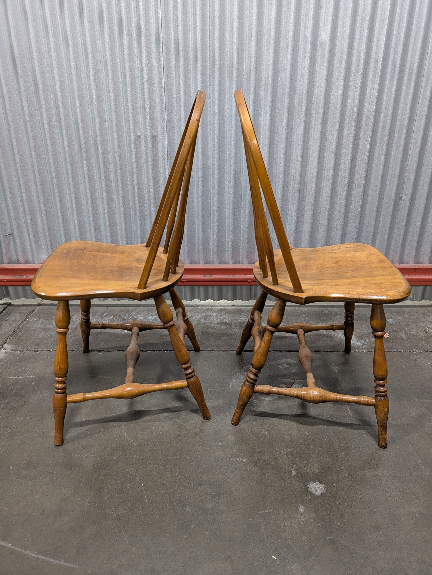 Pair of Traditional Wooden Windsor Spindle Back Chairs