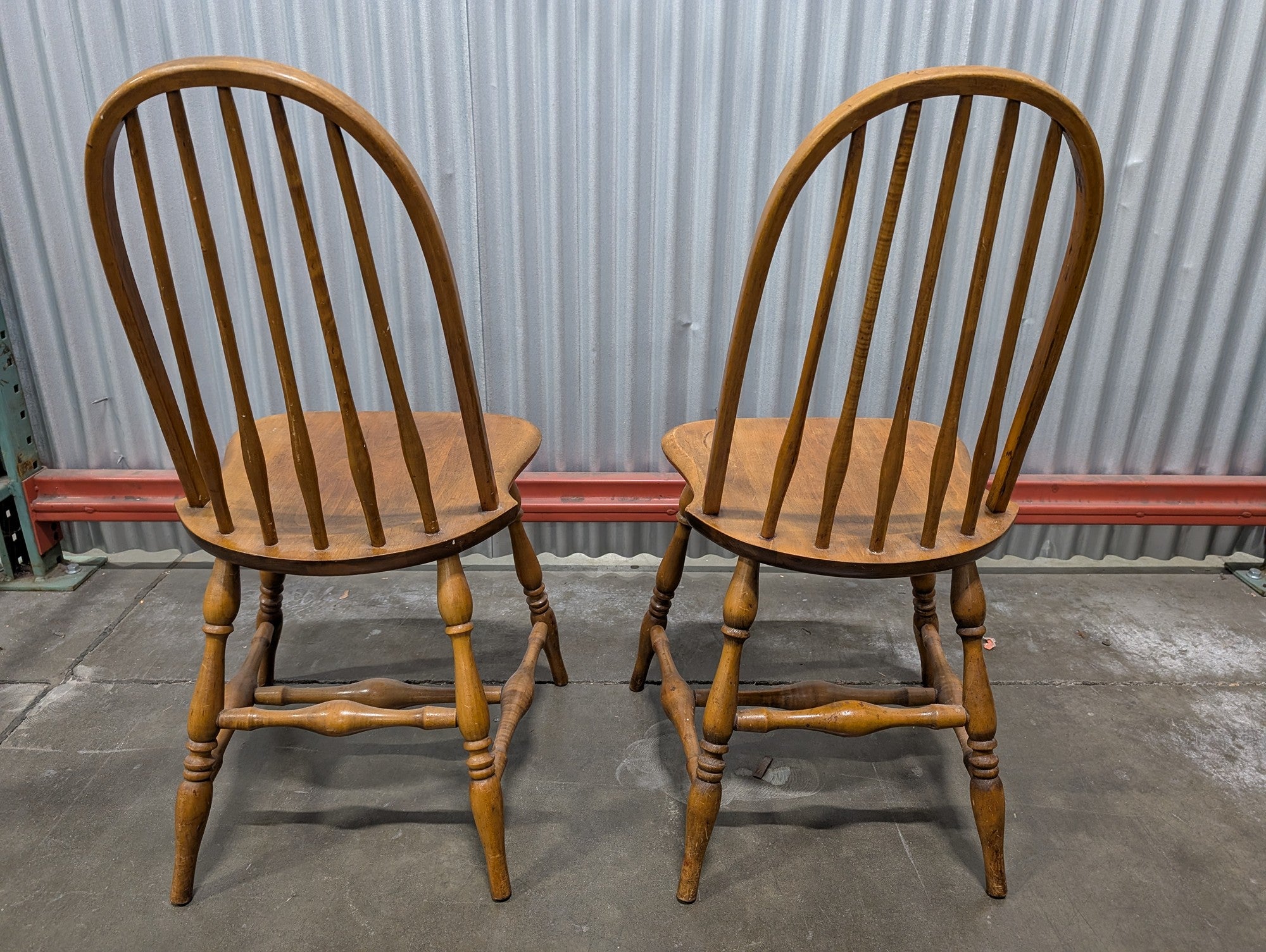 Pair of Traditional Wooden Windsor Spindle Back Chairs