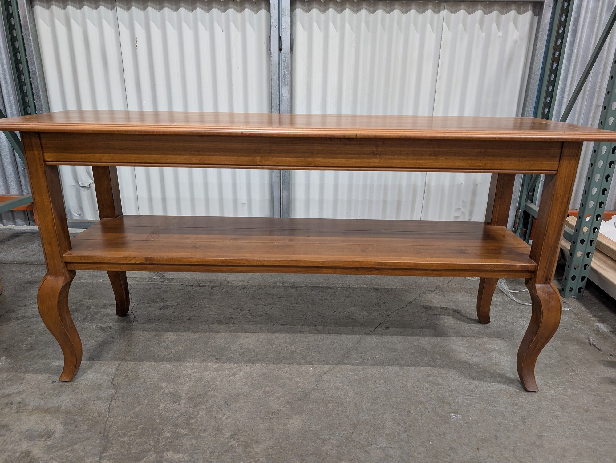 Ethan Allen Classic Wood Console Table with Lower Shelf