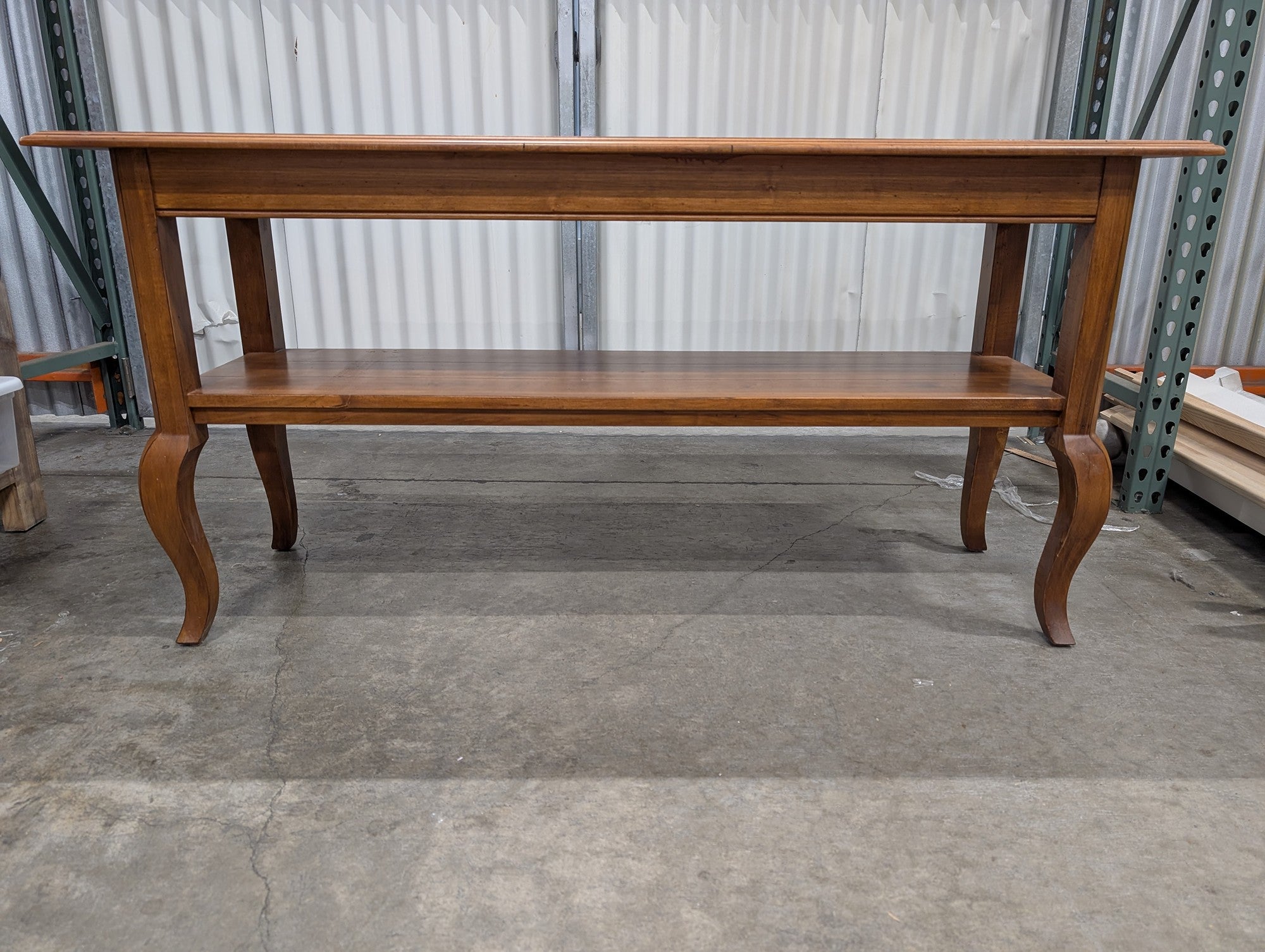 Ethan Allen Classic Wood Console Table with Lower Shelf