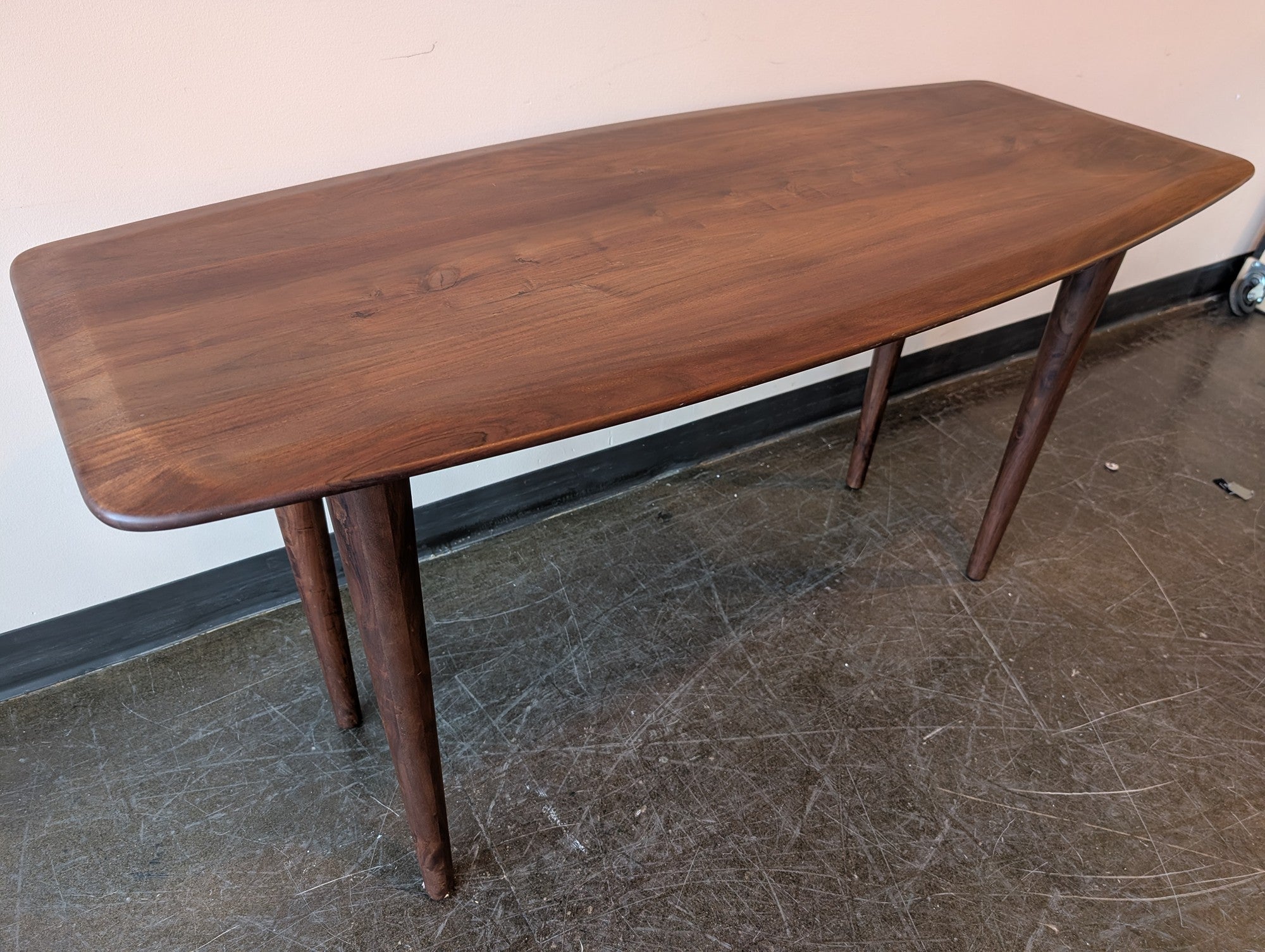 Mid-Century Modern Dark Wood Console Table