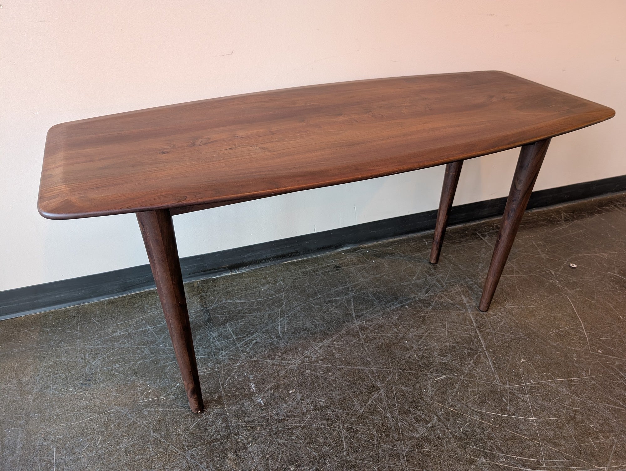 Mid-Century Modern Dark Wood Console Table