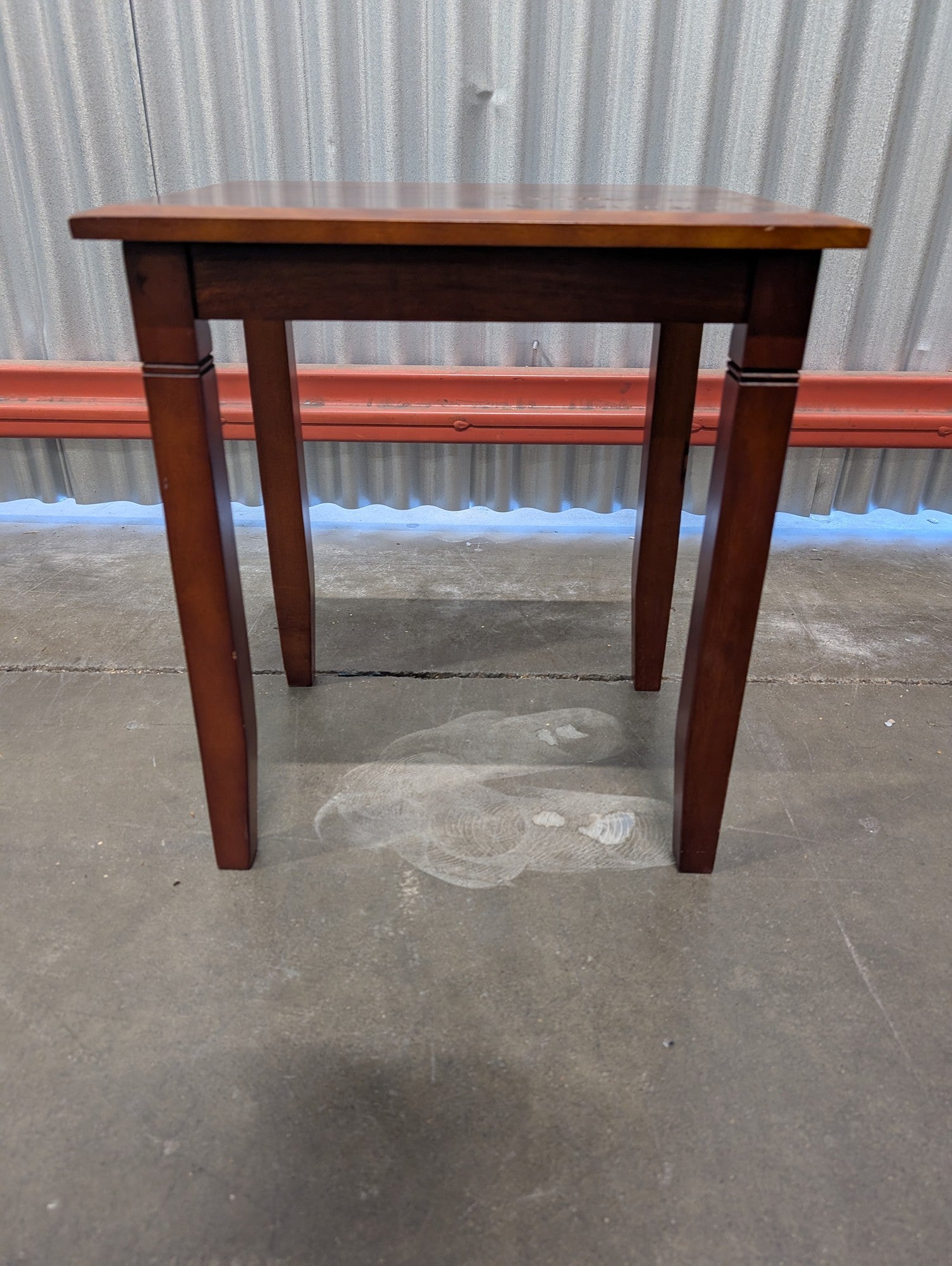 Solid Wood Square Accent Table, Rich Brown Finish
