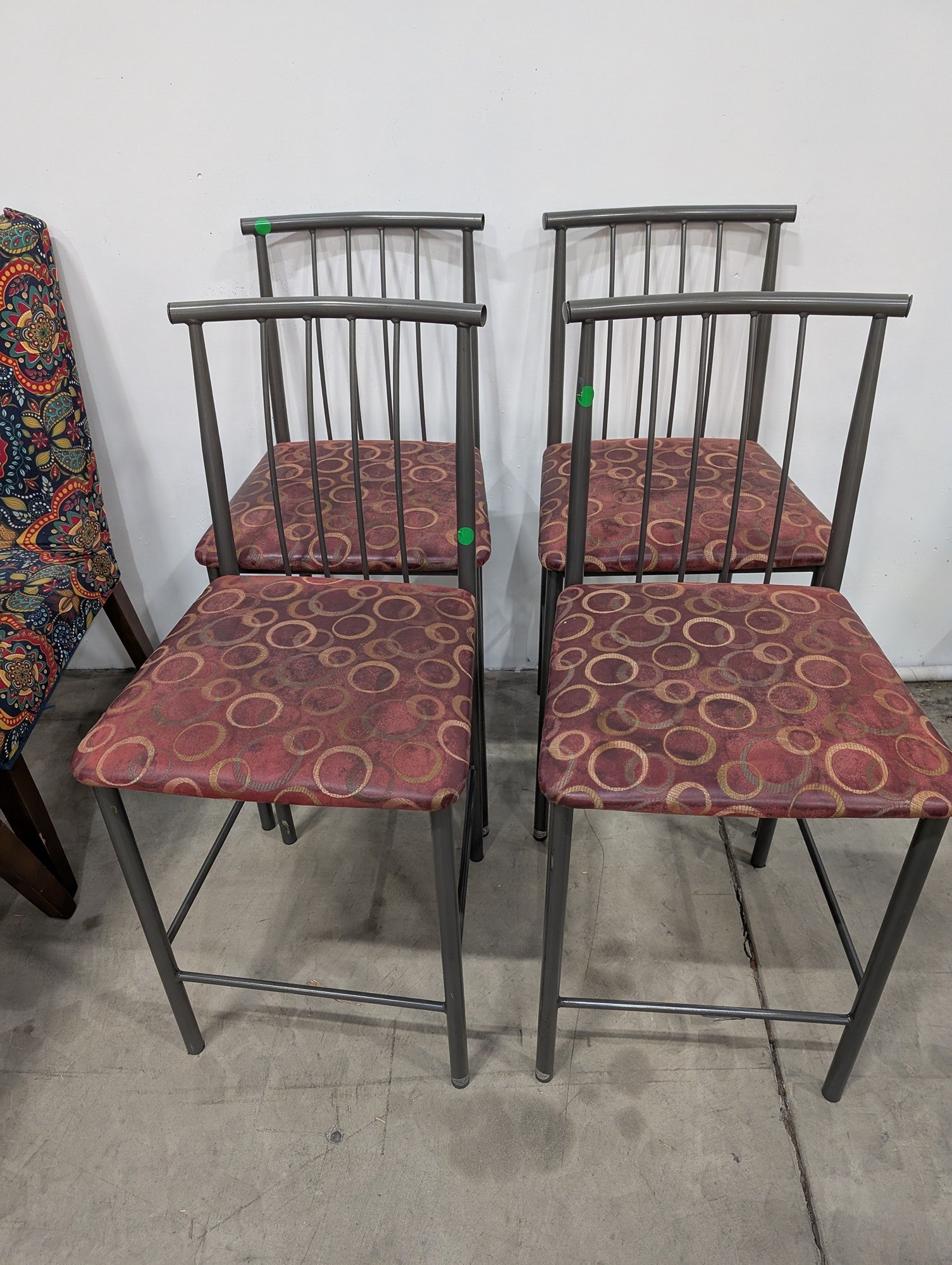 AMISCO Contemporary Metal Frame Counter Height Chairs, Set of 4
