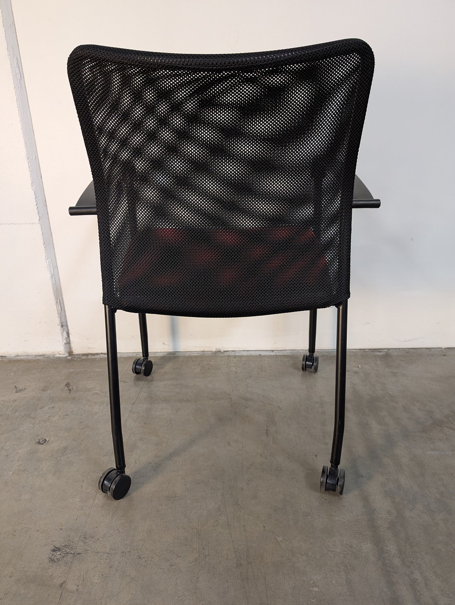 Compel Mesh Back Task Chair with Red Fabric Seat and Casters
