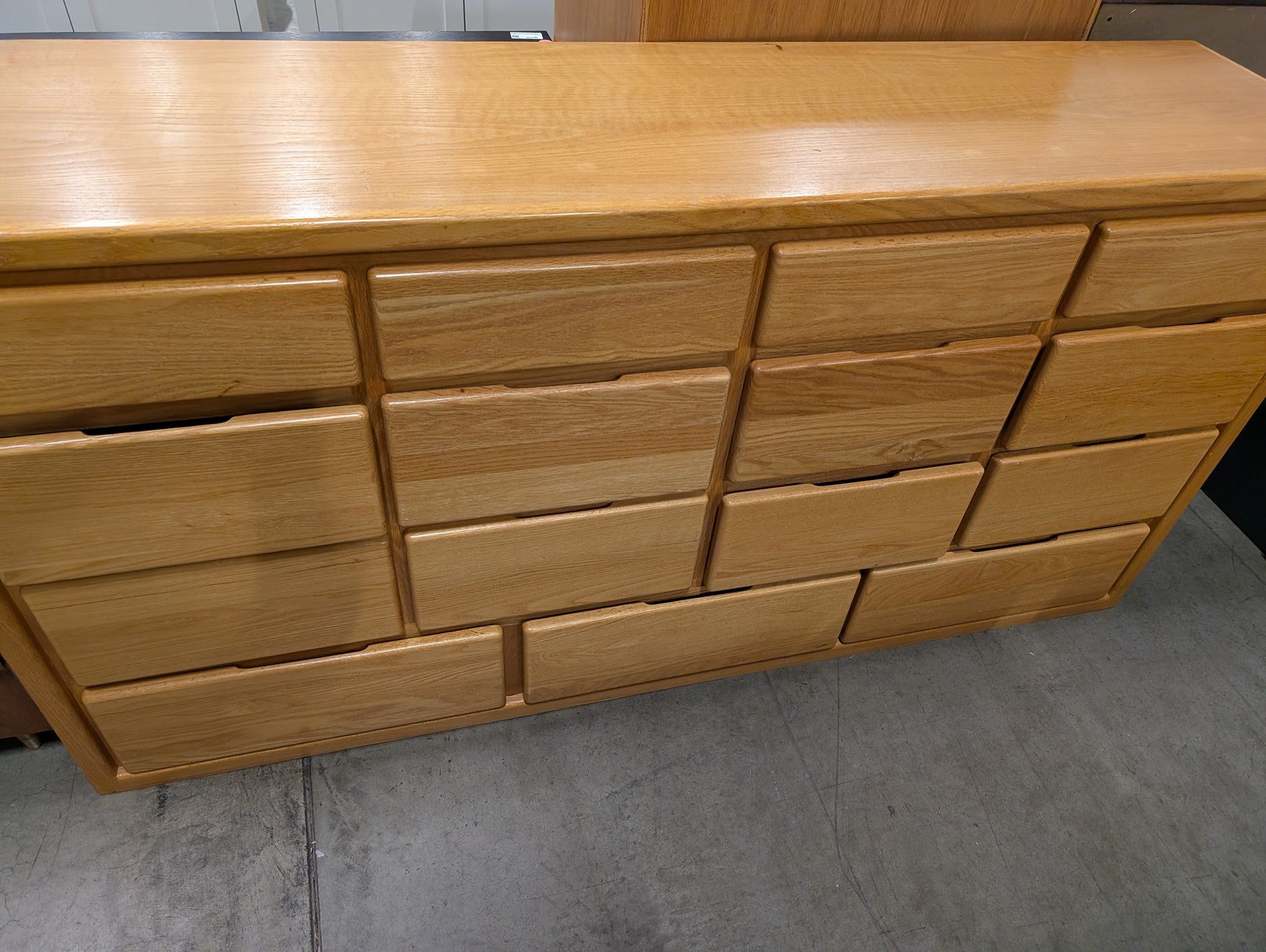 Natural Wood Multi-Drawer Dresser Cabinet