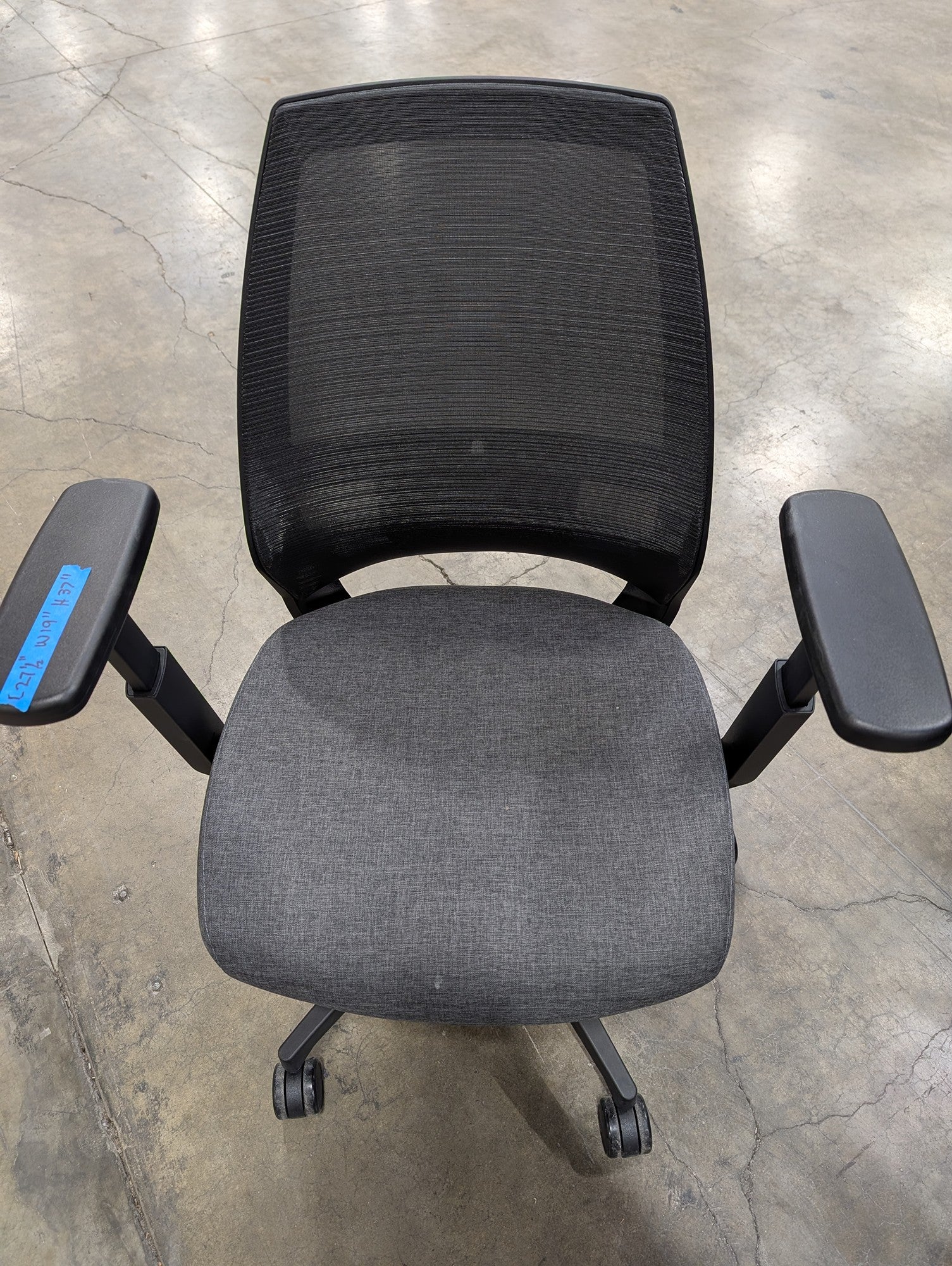 Adjustable Black Mesh and Grey Fabric Task Chair
