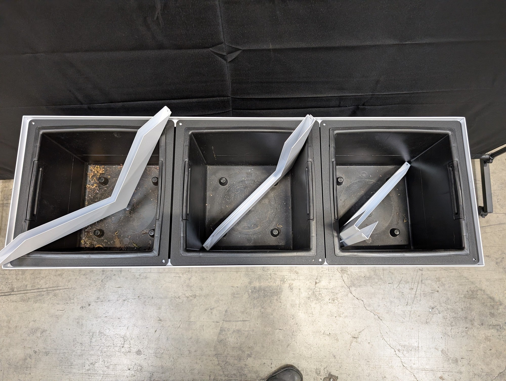 Modern White Triple Compartment Planter Box