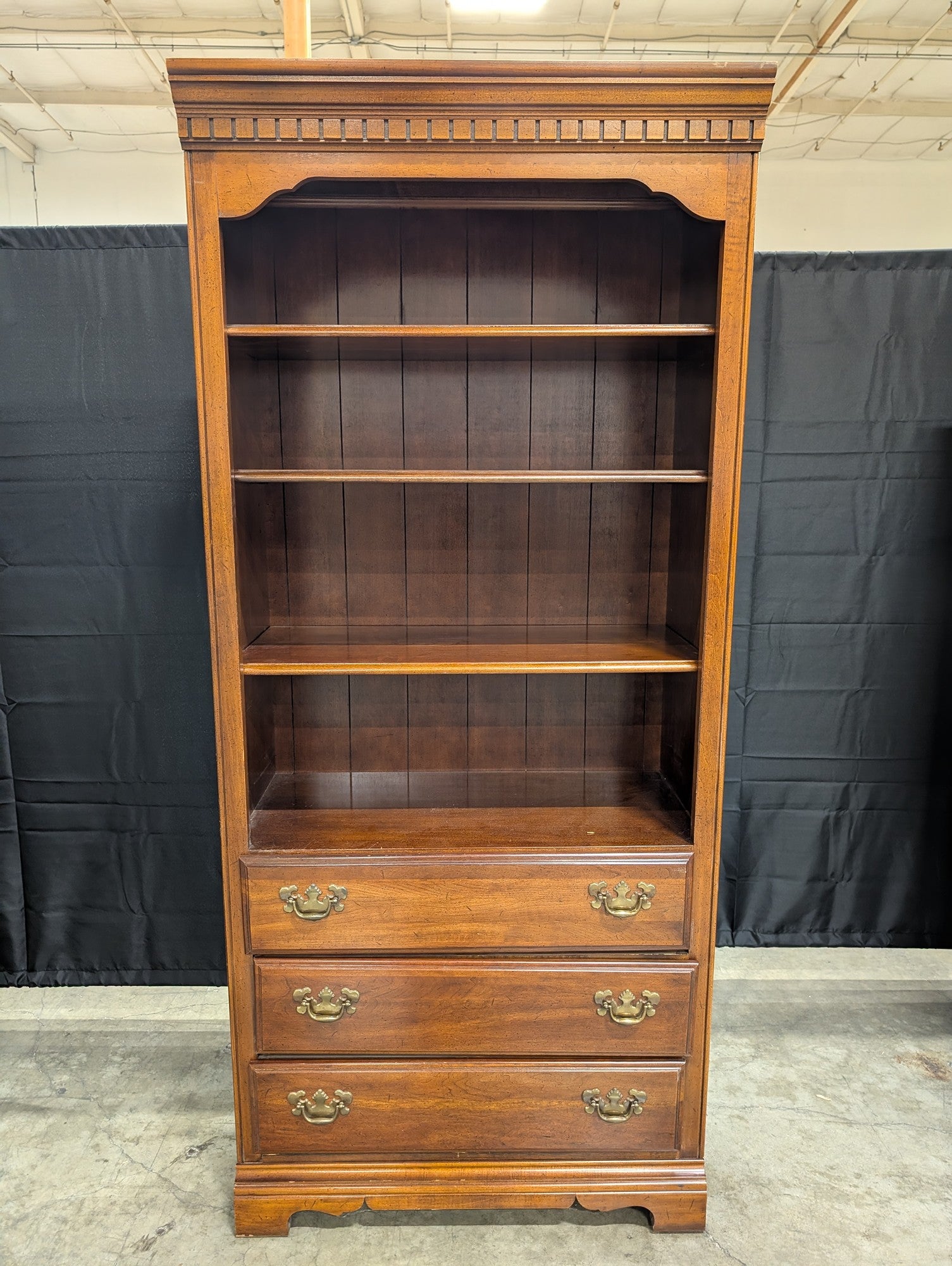 American Drew Traditional Solid Wood Bookcase with Storage Drawers