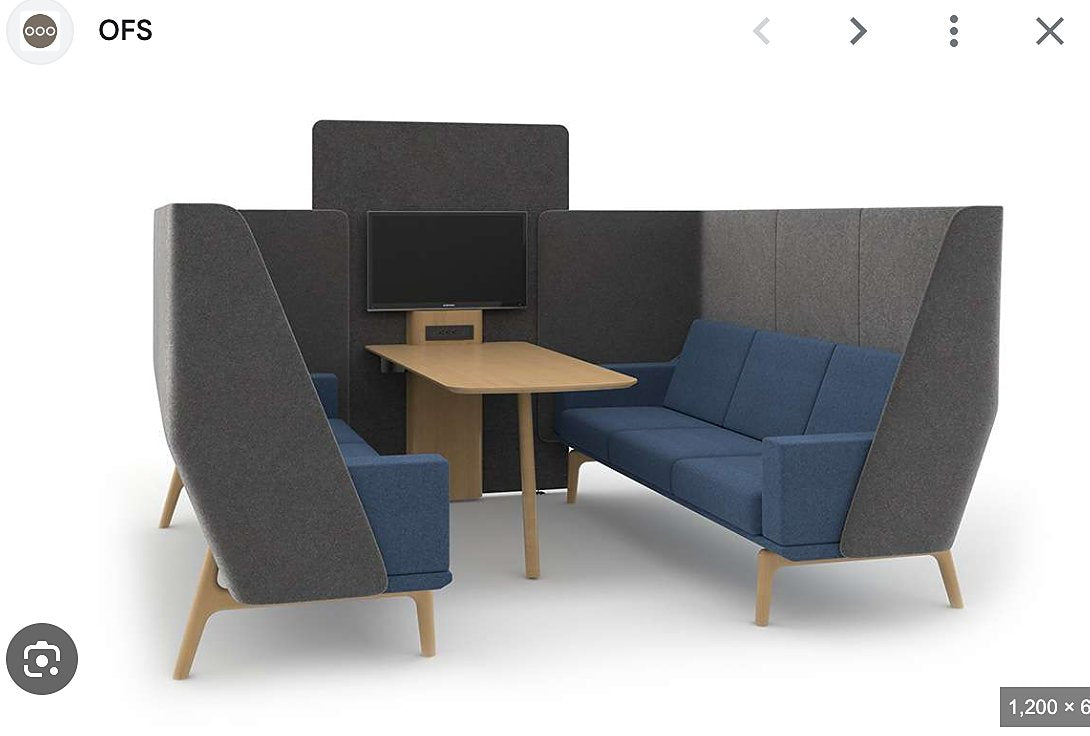 OFS Heya 4-Person Collaborative Media Booth | Privacy Meeting Pod