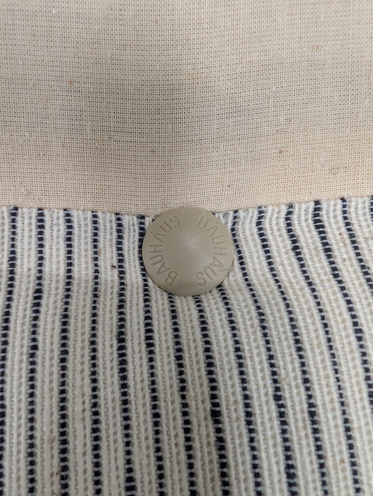 BAUHAUS Pinstripe Three-Seater Sofa with Rolled Arms