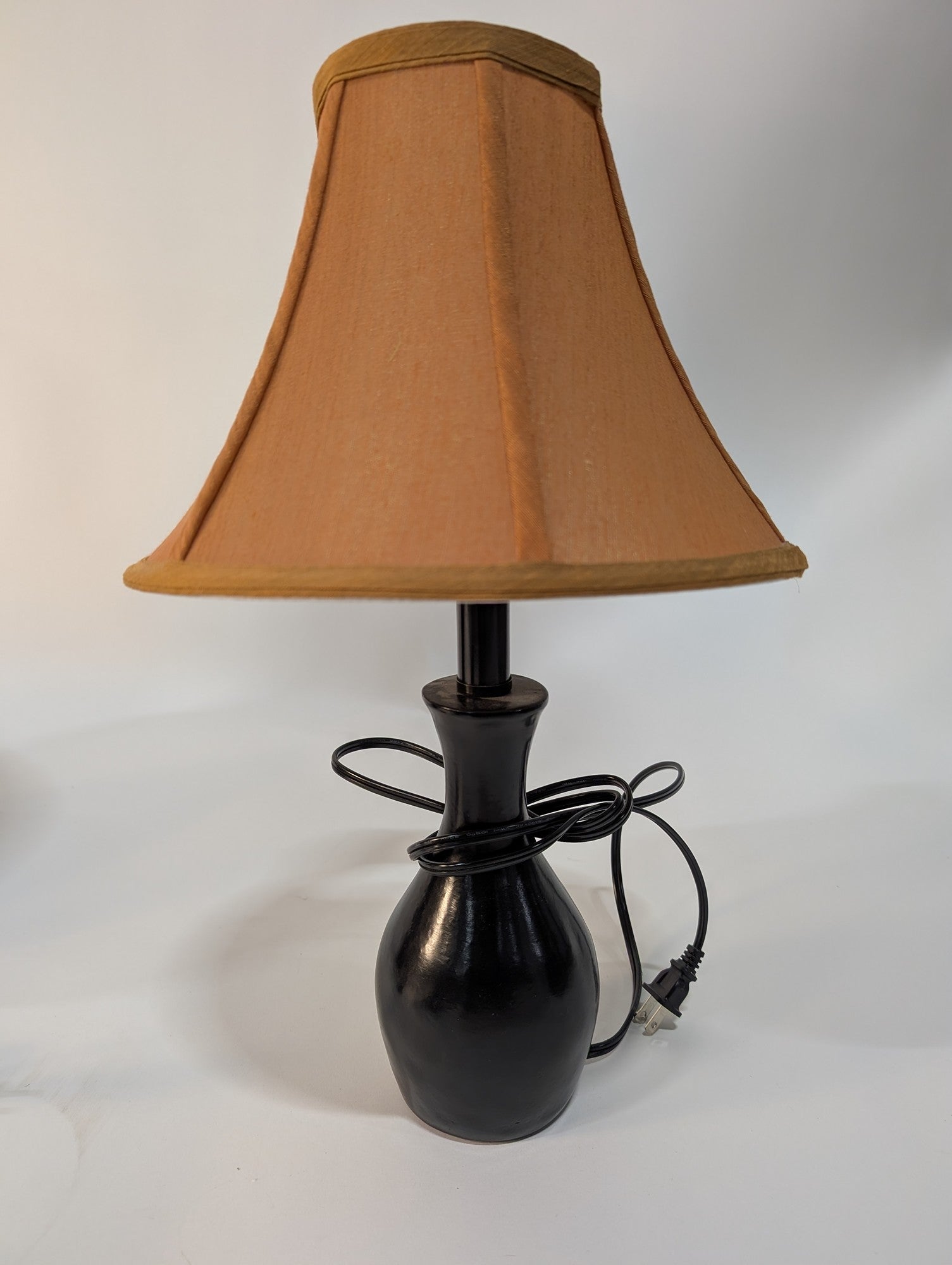 Modern Black Base Table Lamp with Tapered Fabric Shade