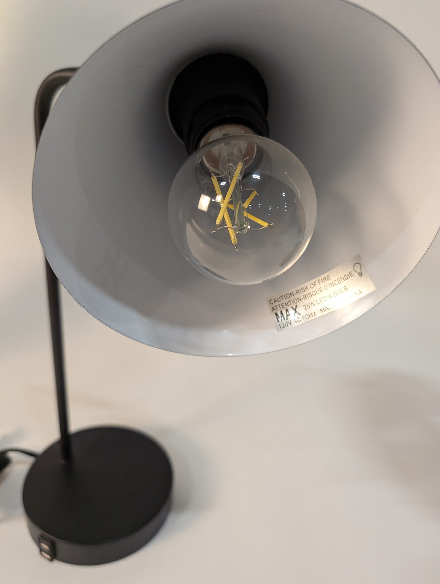 Modern Black Desk Lamp with USB Charging Ports